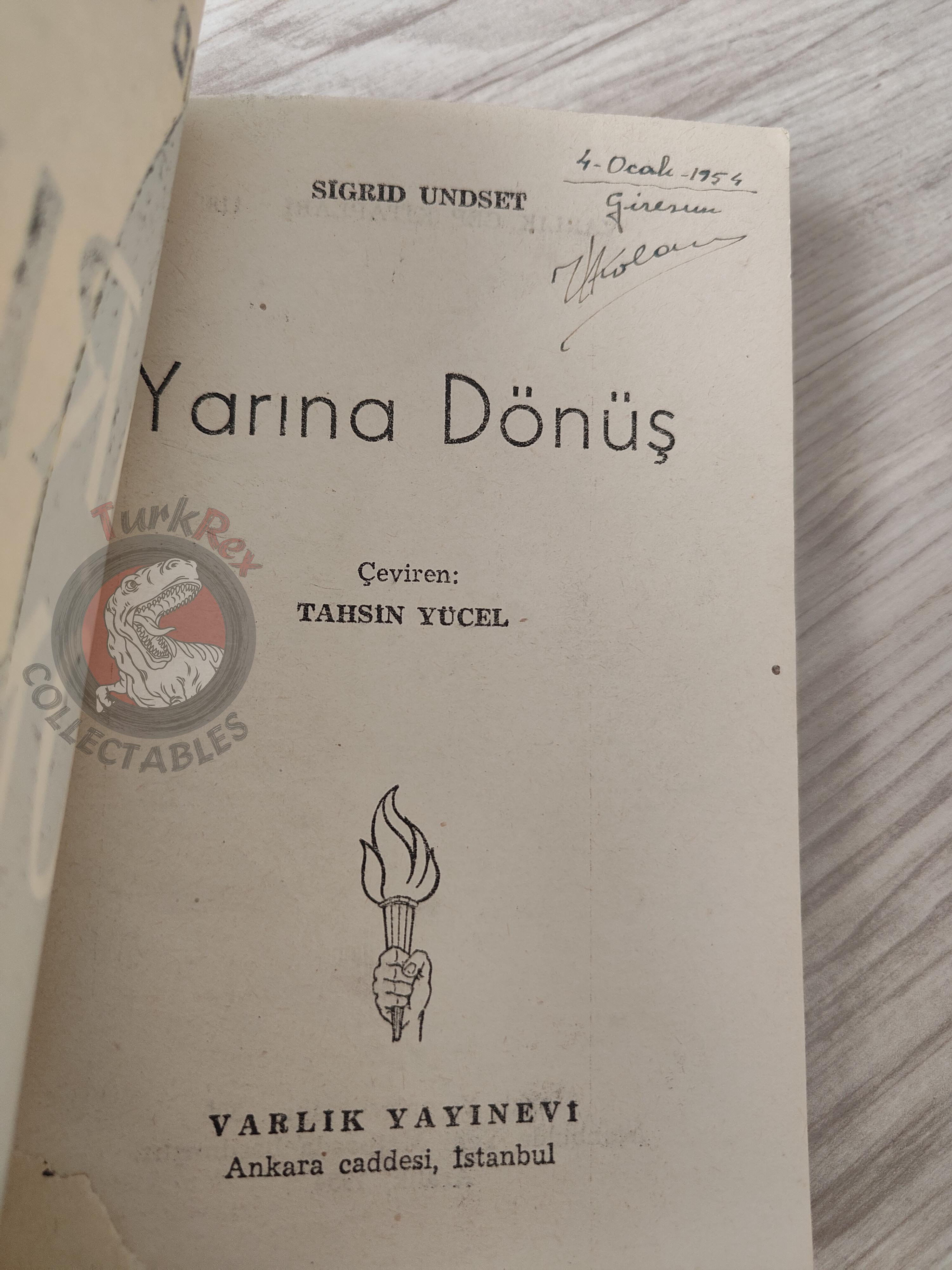 Sigrid Undset – Return to the Future 1954 1st Turkish Book Turkey