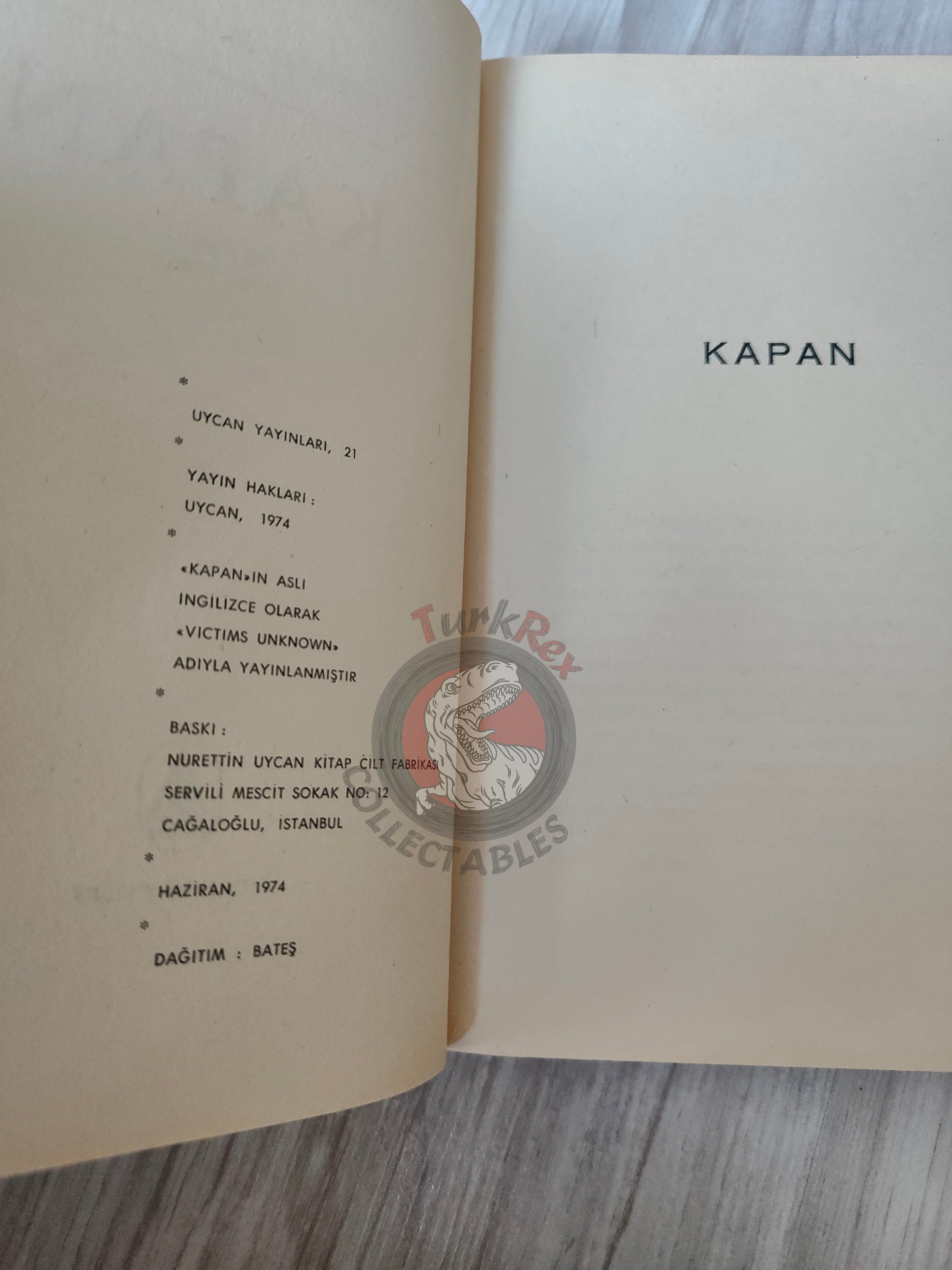 Richard Clapperton – Victims Unknown 1974 1st Turkish Book Turkey