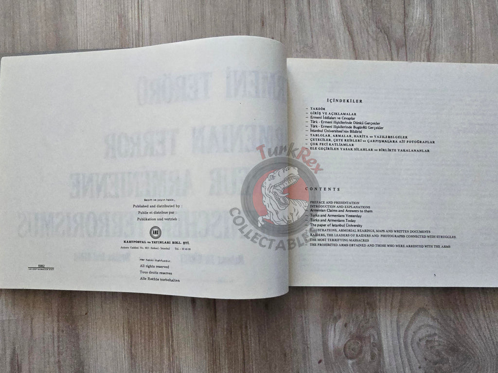 Armenian Terror 1982 Turkish Book Turkey Armenia English Revolutionary Federation Ottoman