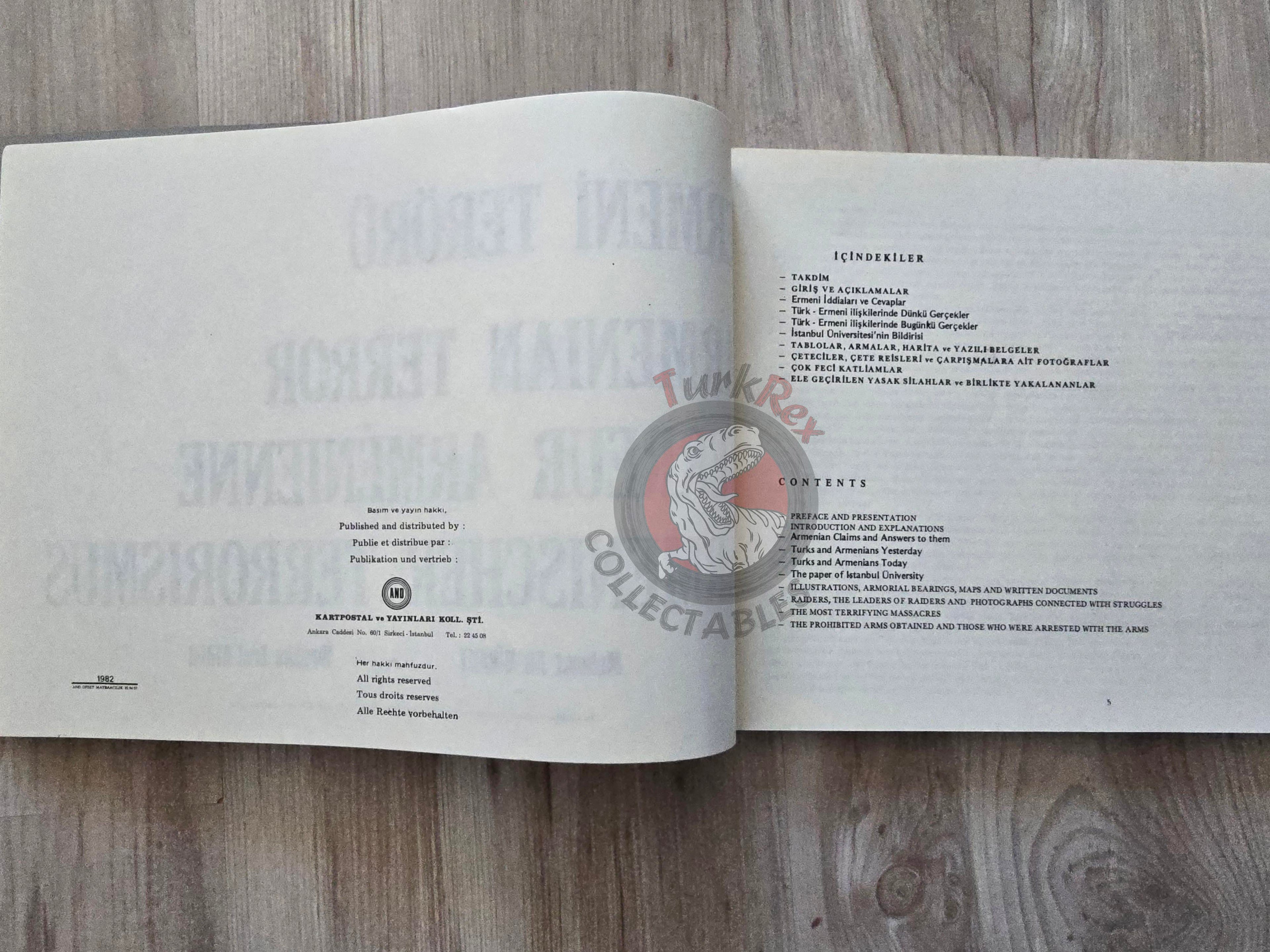 Armenian Terror 1982 Turkish Book Turkey Armenia English Revolutionary Federation Ottoman