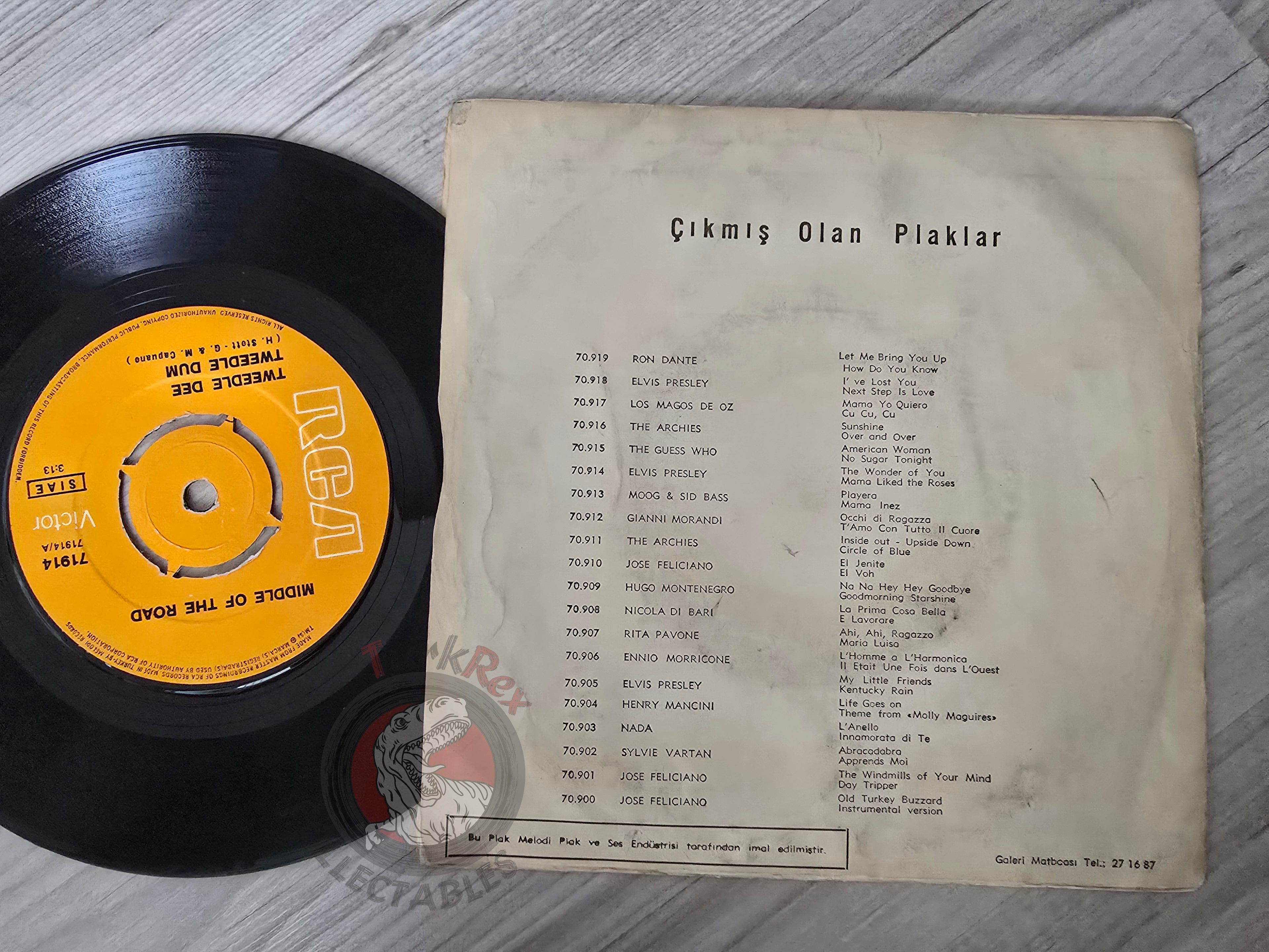 Middle Of The Road – Tweedle Dee Tweedle Dum 7" Turkish Pressing Vinyl Turkey Edition 1