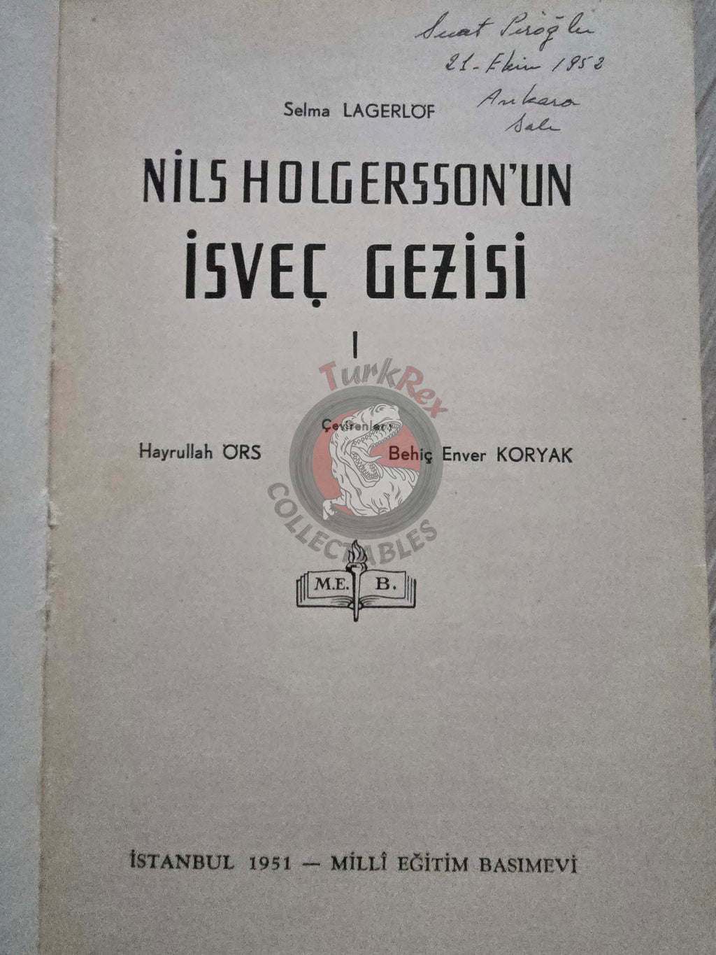 Selma Lagerlöf – The Wonderful Adventures Of Nils 1951 1st Illustrated Turkish Book Turkey