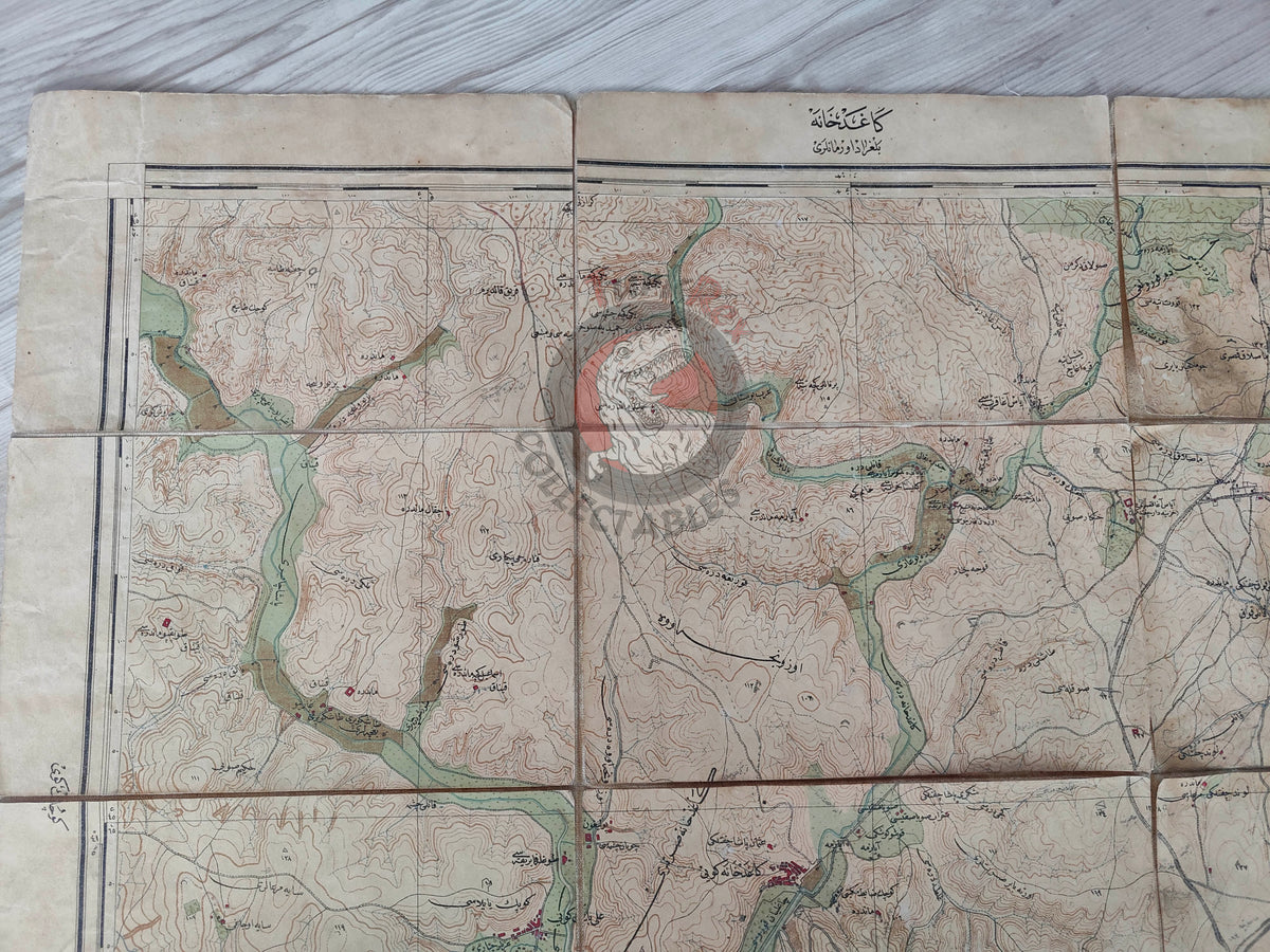Istanbul 1915 Ottoman WW1 Military Map Empire Constantinople Capital