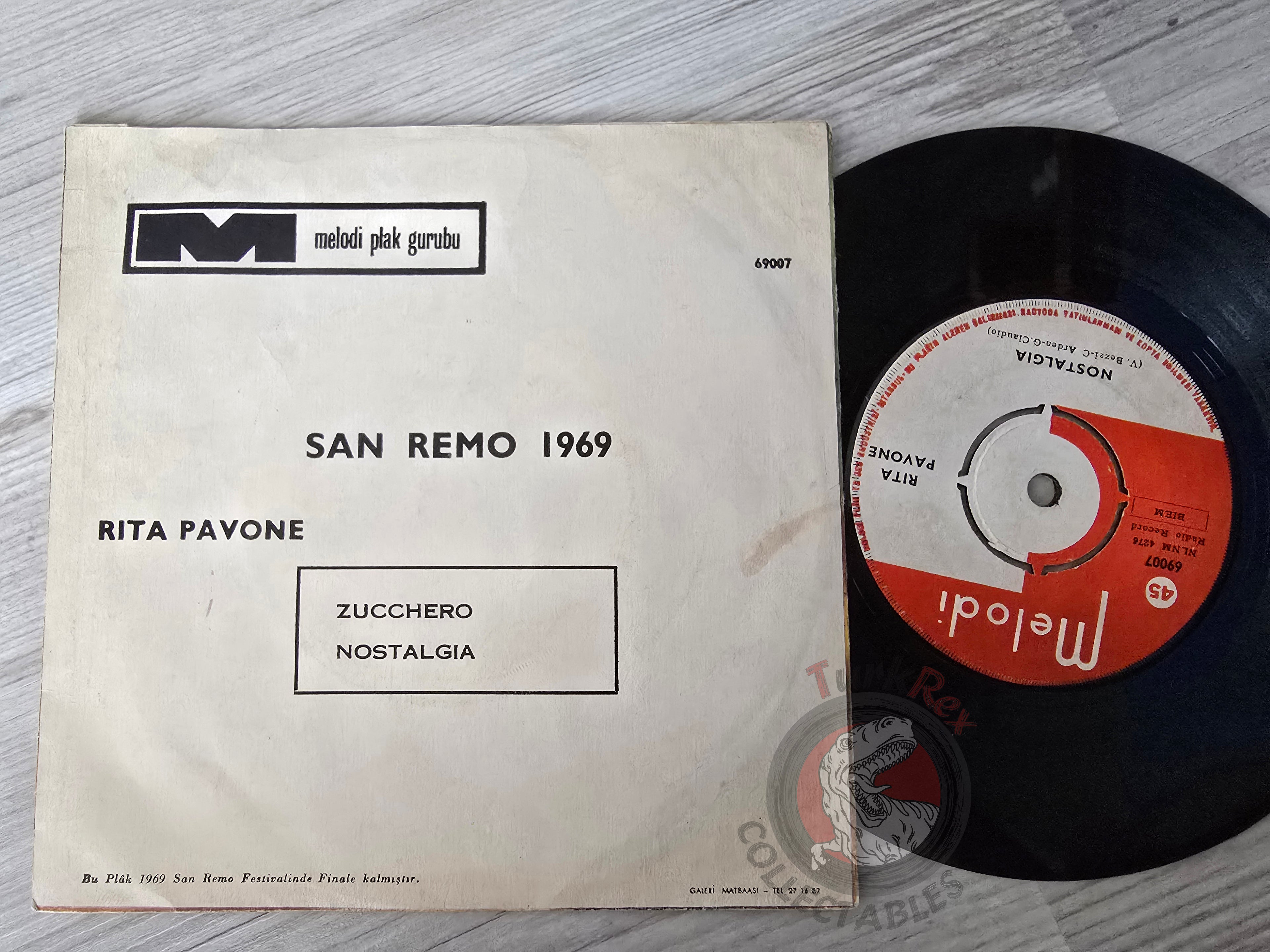 Rita Pavone – Zucchero 7" Turkish Pressing Vinyl Turkey Edition Sanremo