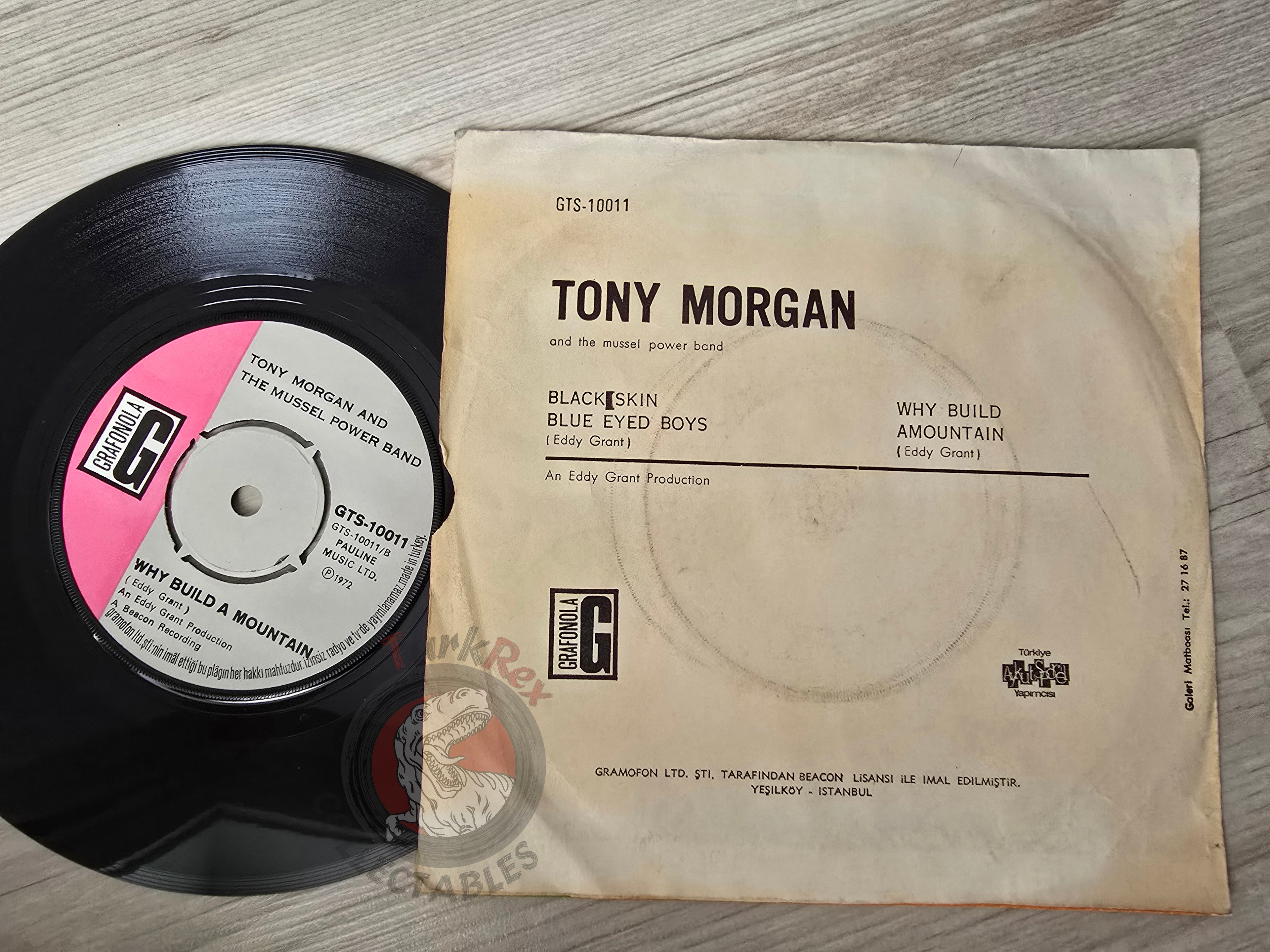 Tony Morgan And The Mussel Power Band – Black Skin Blue Eyed Boys 7" Turkish Pressing Vinyl Turkey Edition