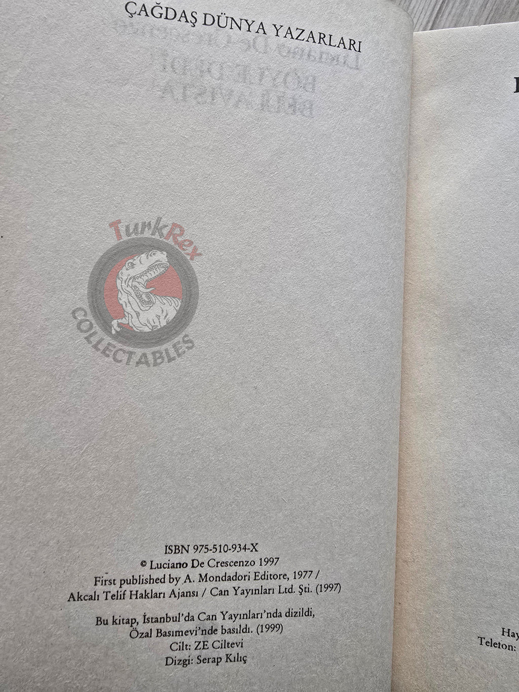 Luciano De Crescenzo – Così Parlò Bellavista 1999 1st Turkish Book Turkey
