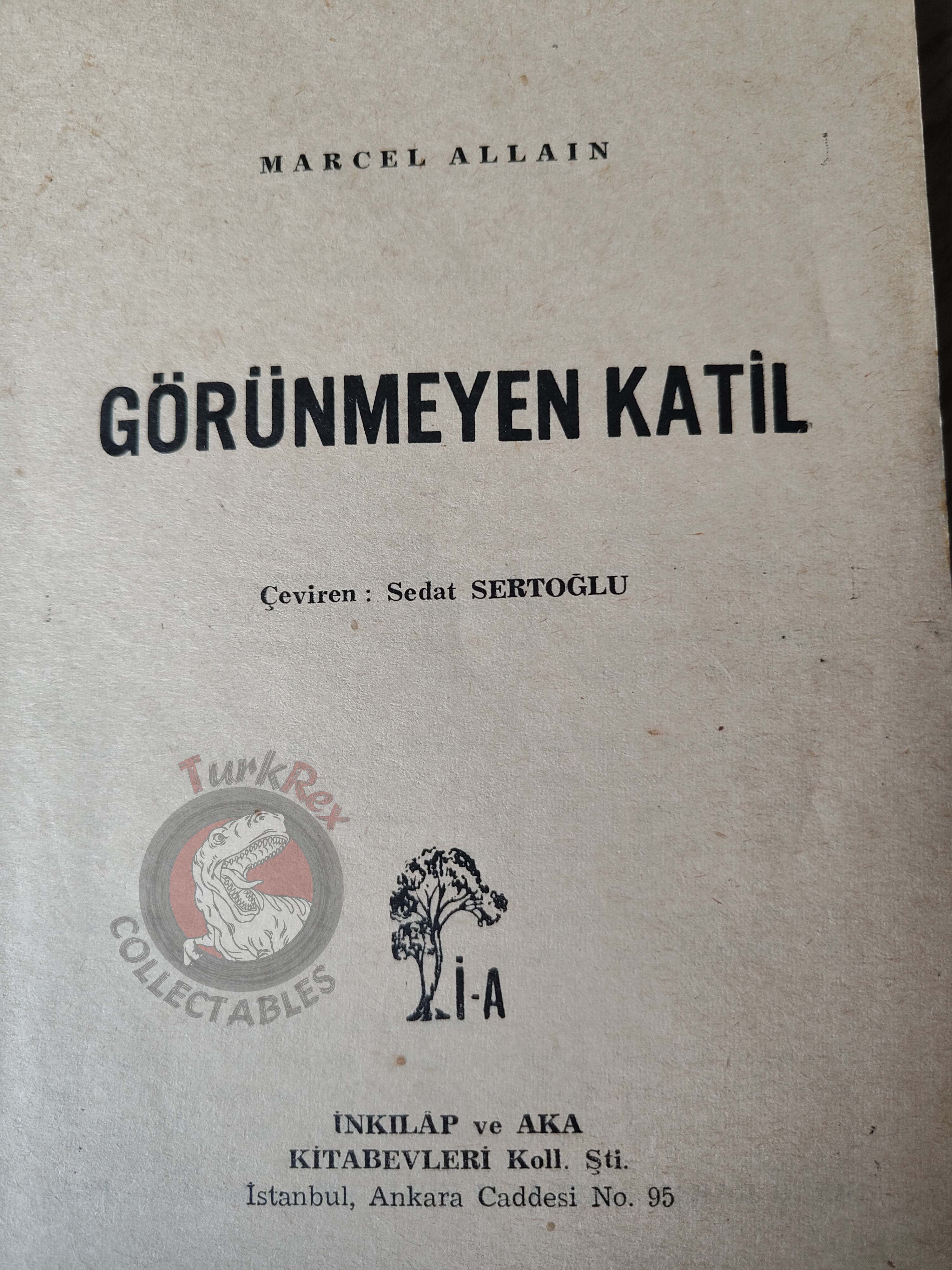 Marcel Allain – Fantômas: Invisible Murderer 1965 1st Turkish Book Turkey
