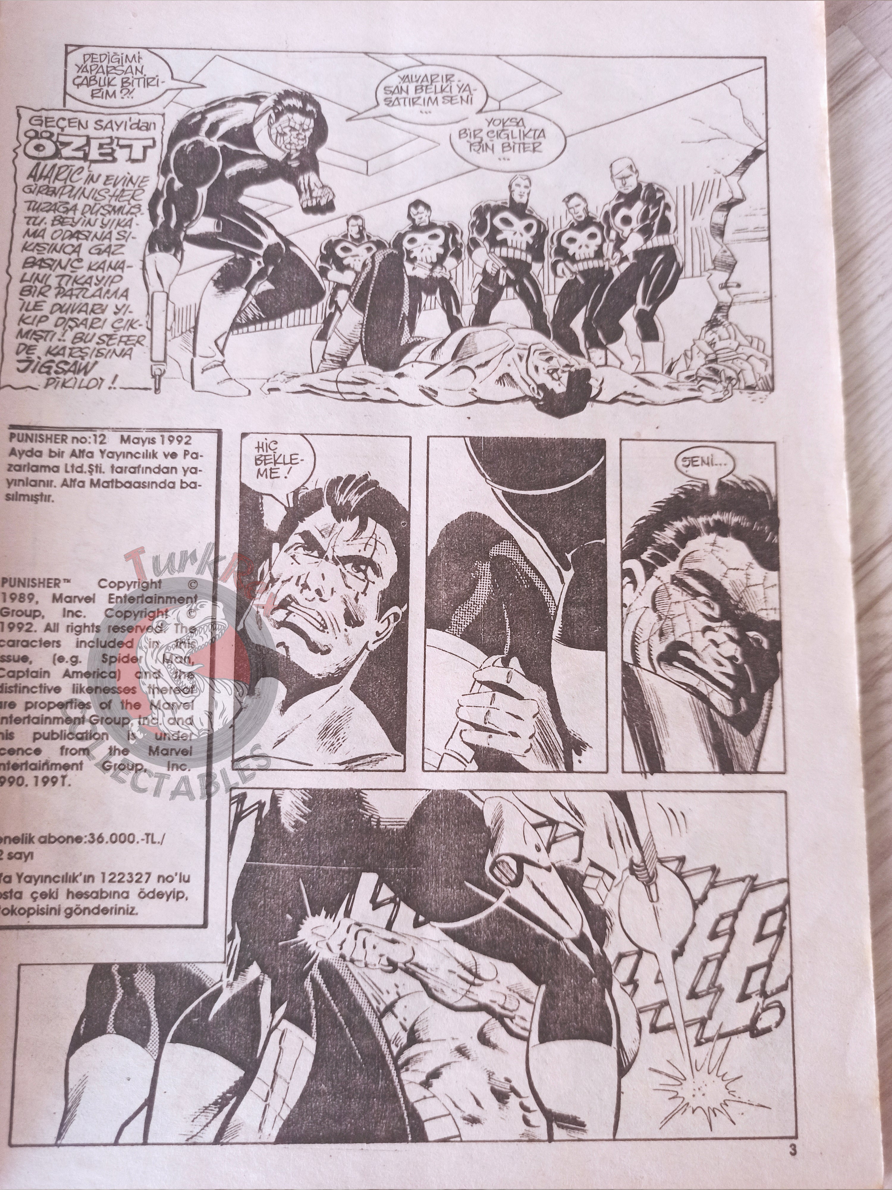 The Punisher #12 1992 Turkish Comic Turkey #5 #17 1986 series Magazine #13