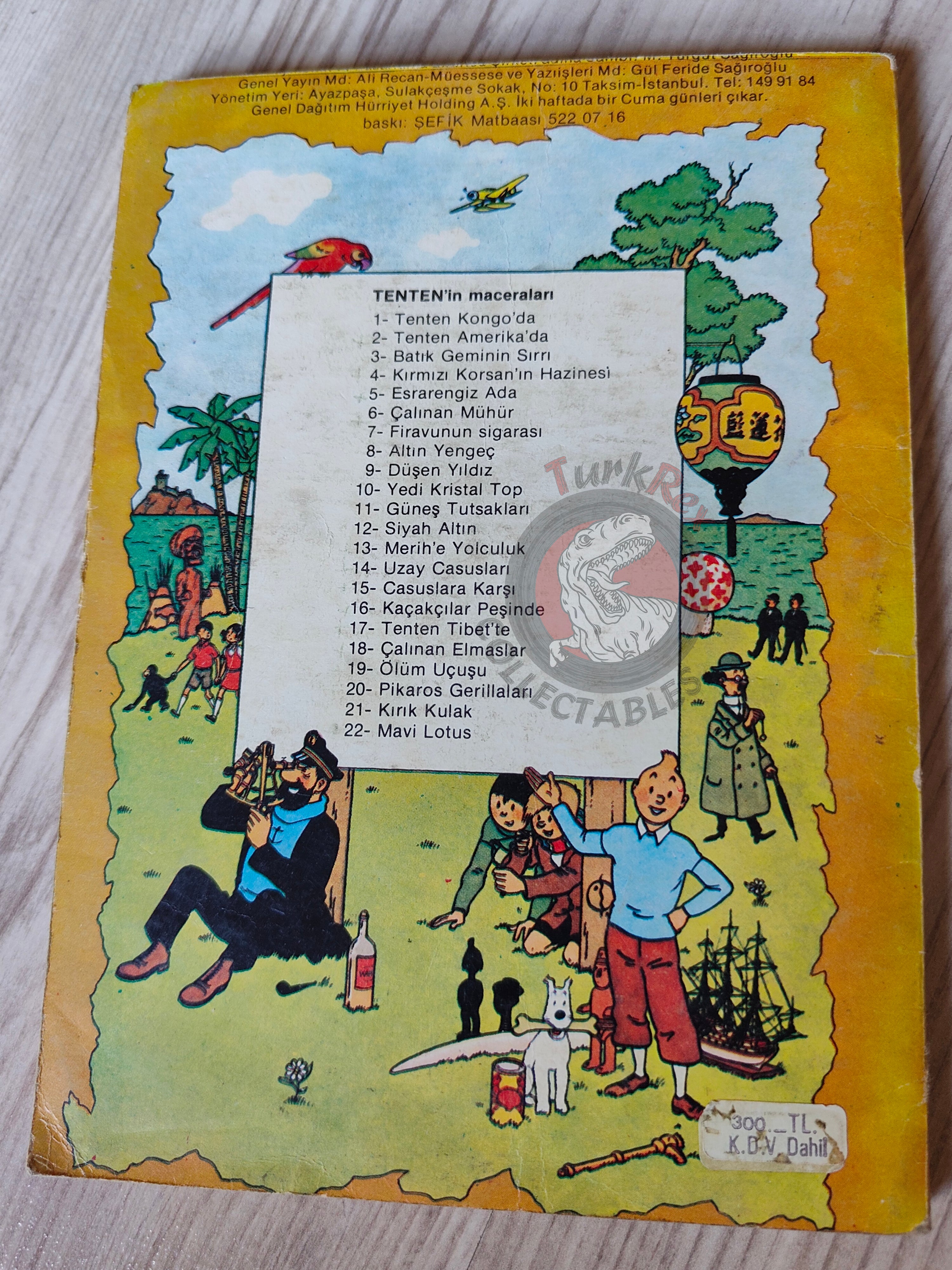 Tintin –  Red Rackham's Treasure mid 1980s Turkish Edition Comic Turkey 1