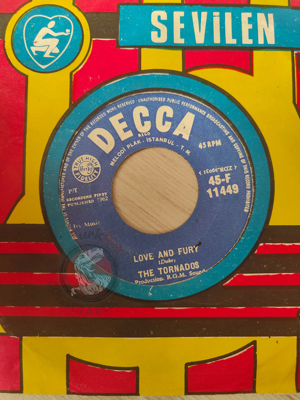 The Tornados – Love And Fury 7" Turkish Pressing Vinyl Turkey Edition