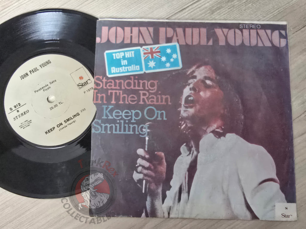 John Paul Young – Standing In The Rain / Keep On Smiling 7" Turkish Pressing Vinyl Turkey Edition