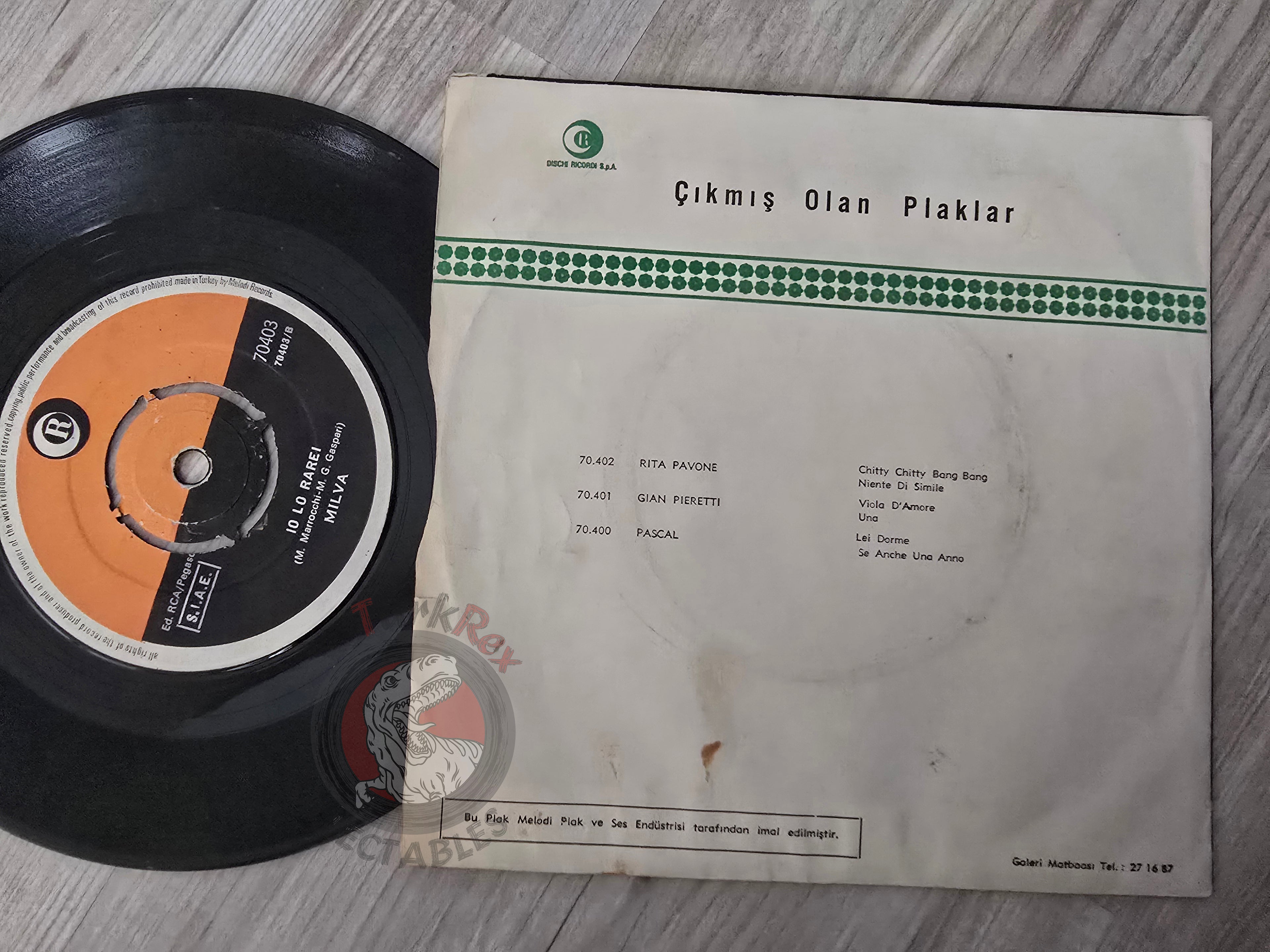 Milva – Iptissam 7" Turkish Pressing Vinyl Turkey Edition green back