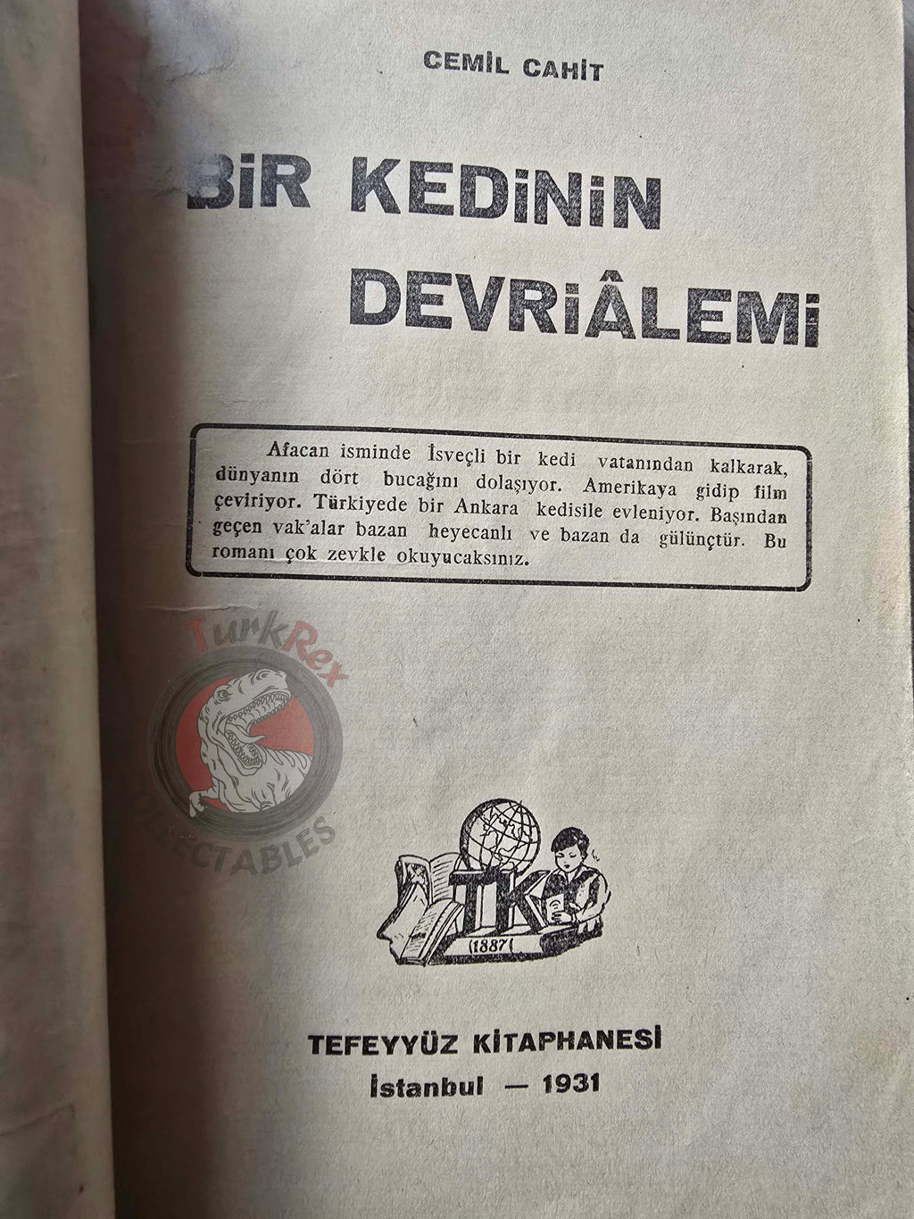 Cemil Cahit – A Cat’s Journey Around the World 1931 1st Turkish Book Turkey Illustrated