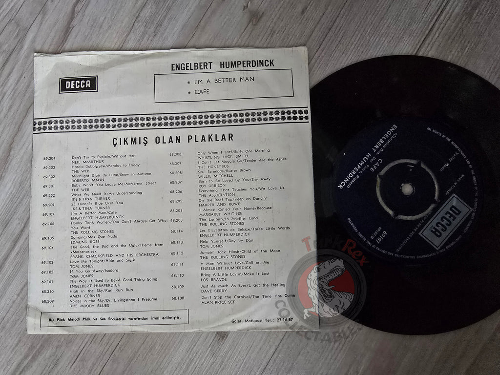 Engelbert Humperdinck – I'm A Better Man / Cafe 7" Turkish Pressing Vinyl Turkey Edition
