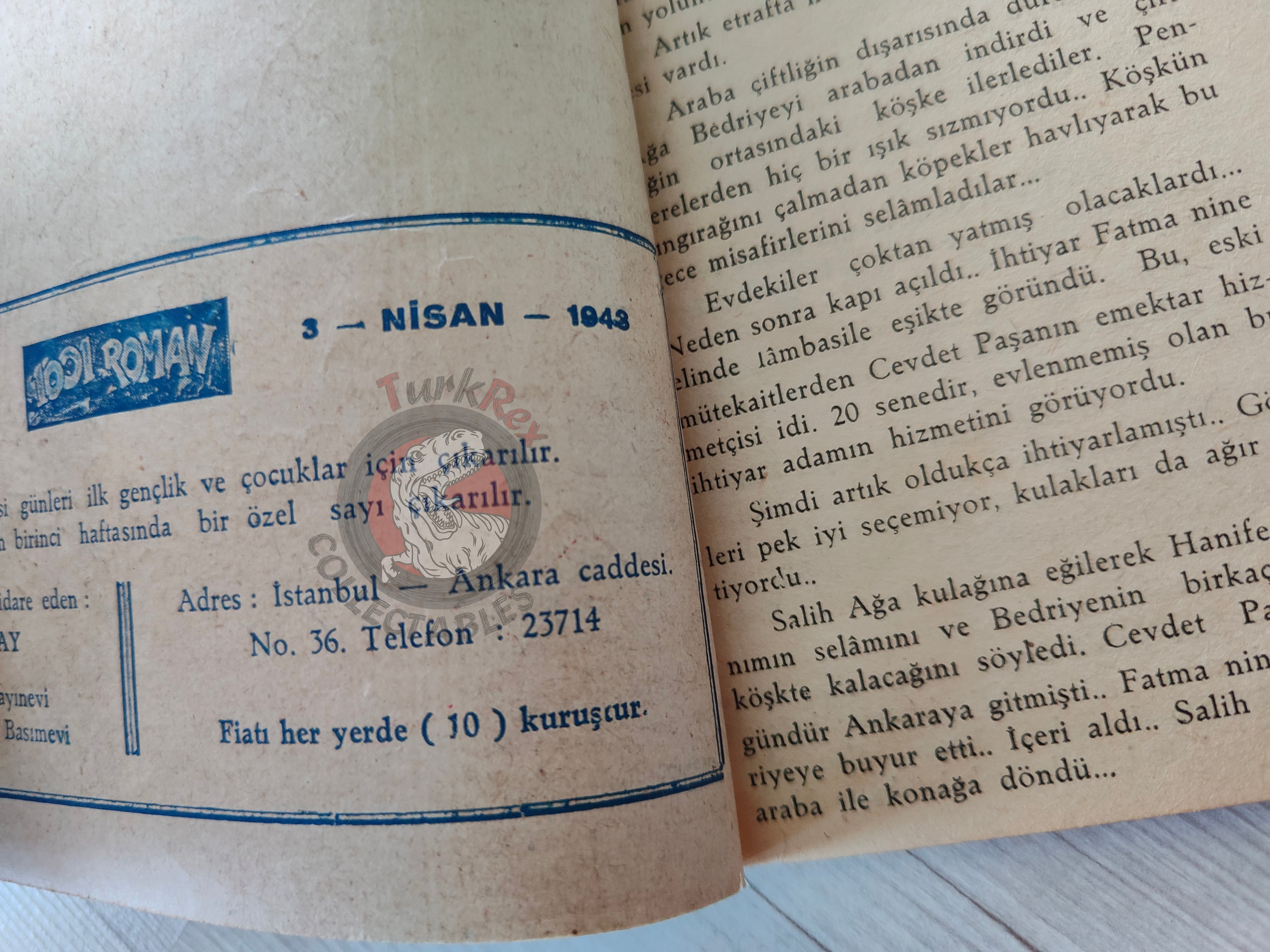 1001 Roman 1943 The Bloody Mark Turkish Comic Mag Turkey