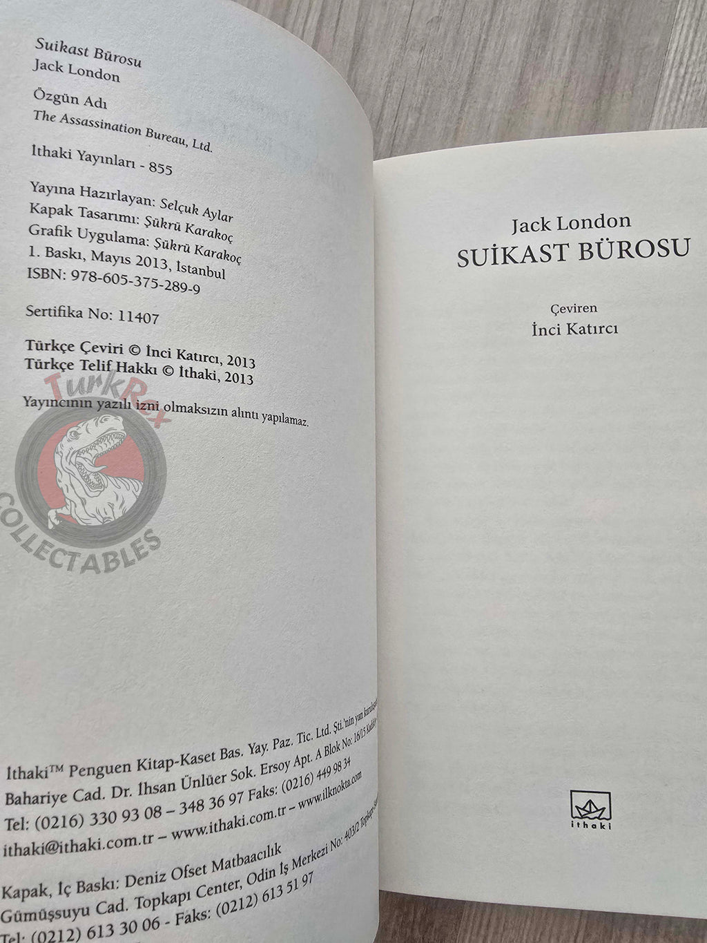 Jack London  – The Assassination Bureau, Ltd. Turkish Book Turkey
