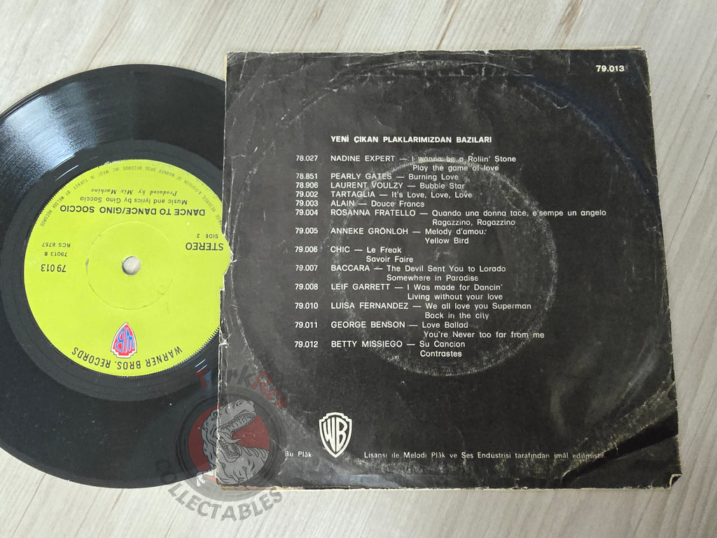 Gino Soccio – Dancer / Dance To Dance 7" Turkish Pressing Vinyl Turkey Edition