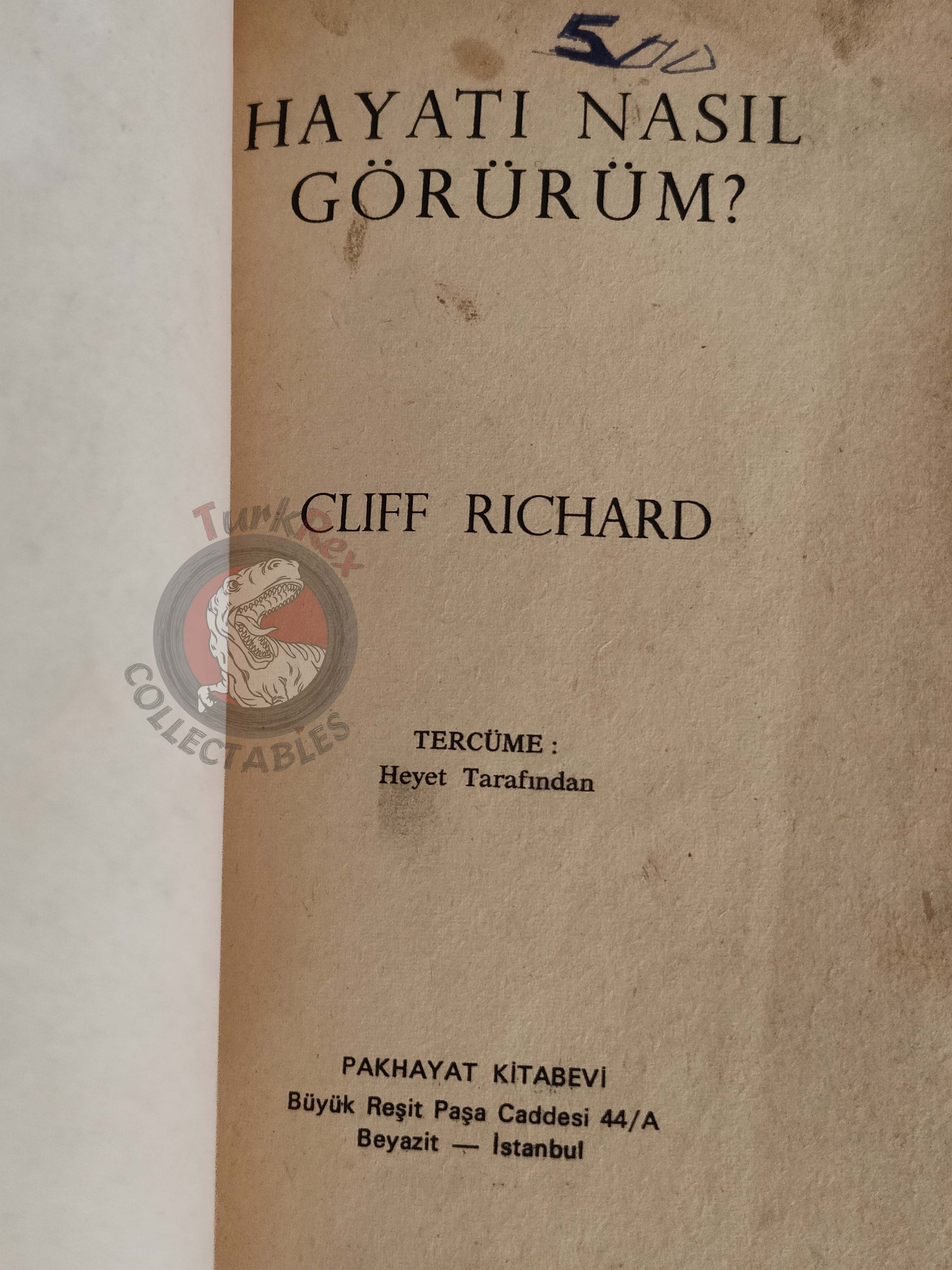 Cliff Richard – The Way I See It 1970 1st Turkish  Book Turkey The Shadows
