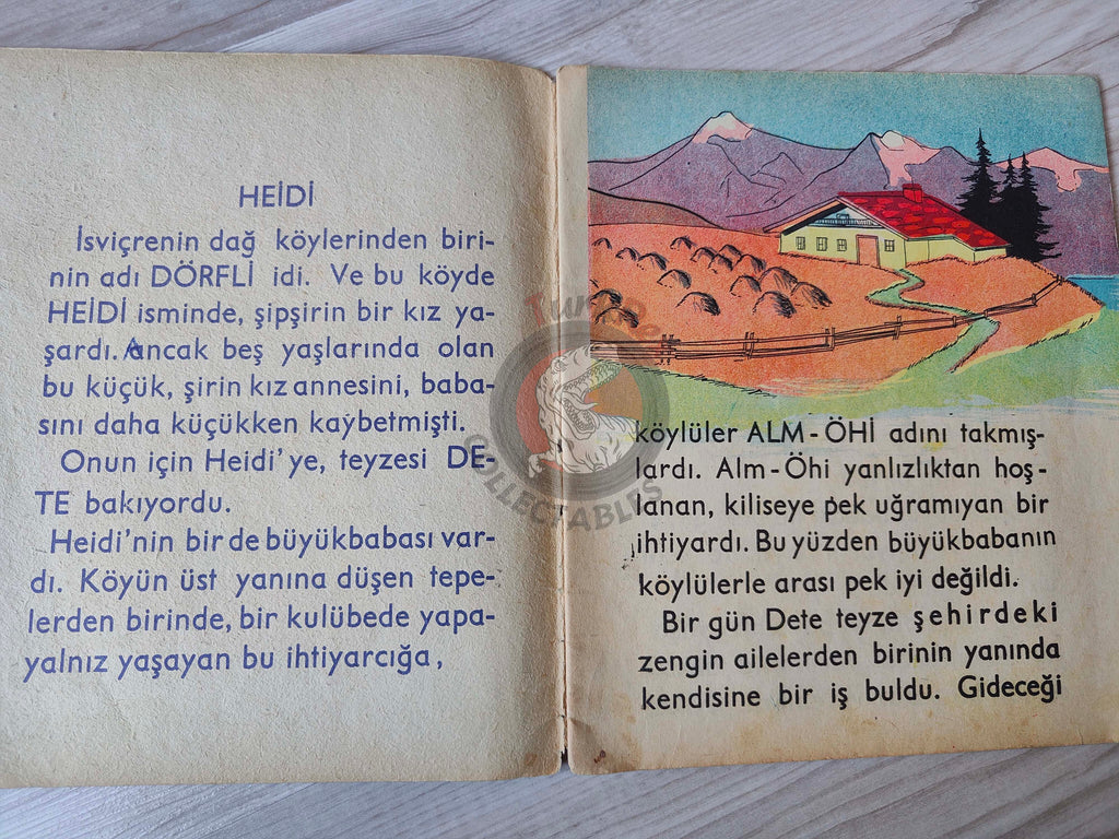 Johanna Spyri – Heidi 1960s Turkish Book Turkey Illustrated