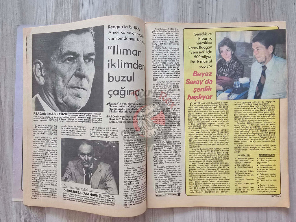 Turkish Magazine 8. Gün – White House Turkey 1981 Ronald Reagan World Islamic Conference