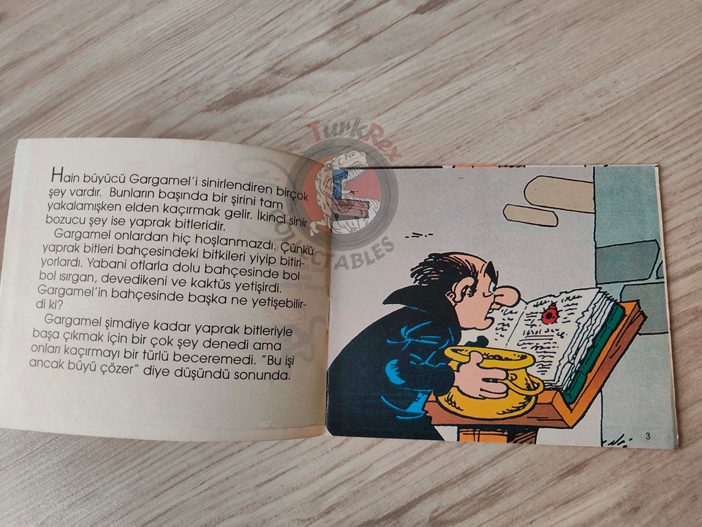 The Smurfs - Gurgelhals will Schlümpfe zaubern 1997 Turkish Book Turkey Die Schlümpfe Minibuch