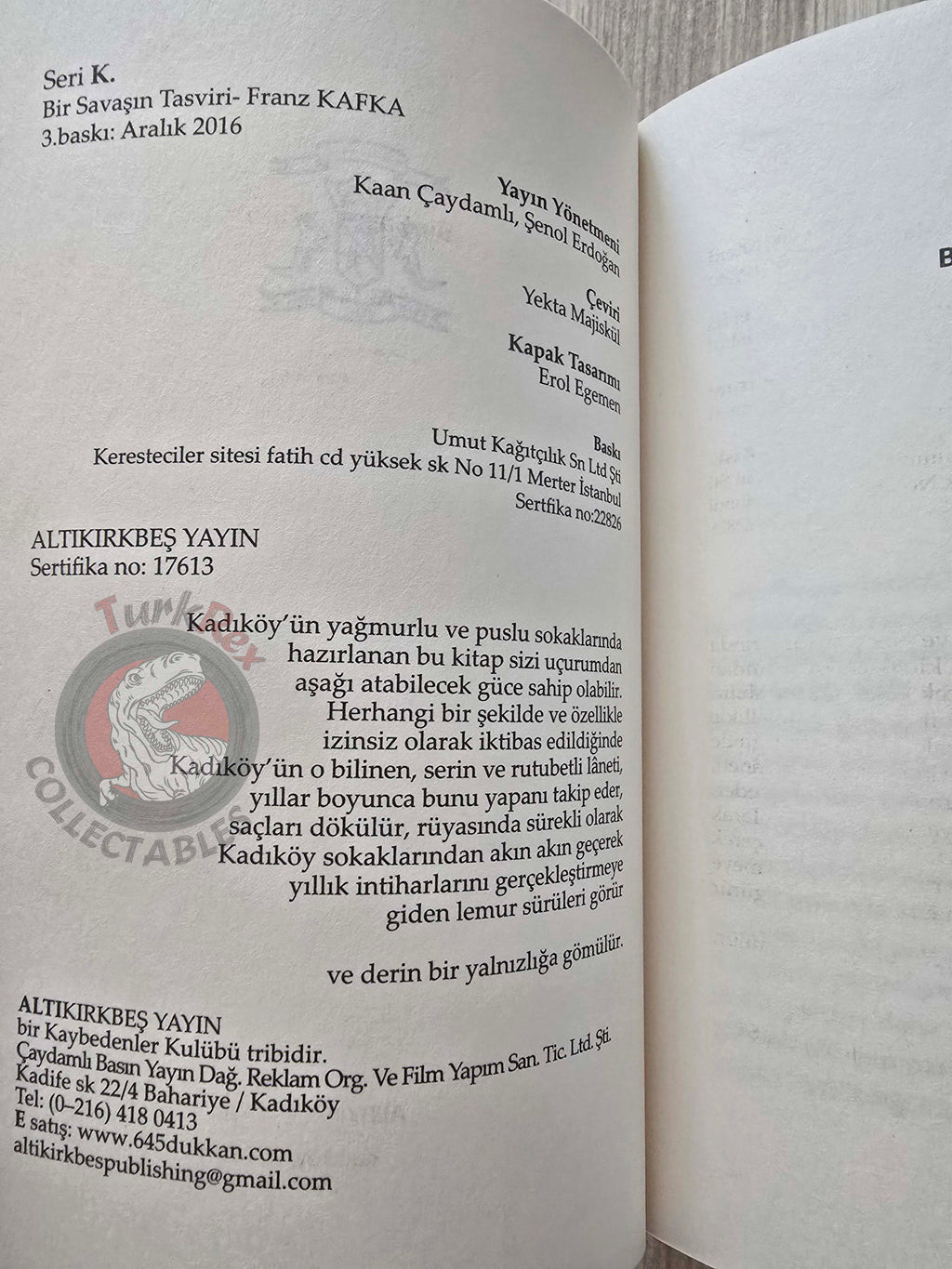 Franz Kafka – Description of a Struggle Turkish Book Turkey