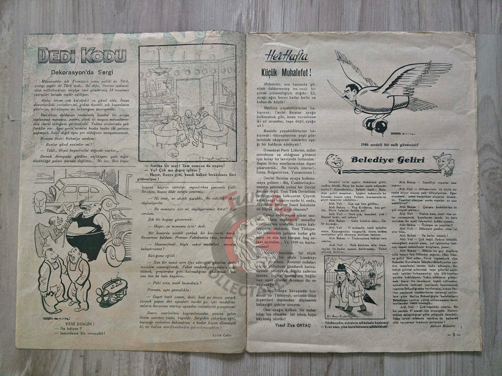 Akbaba 1946 Humor Magazine Turkish Turkey Winston Churchill WW2 era Britain Soviet Russia