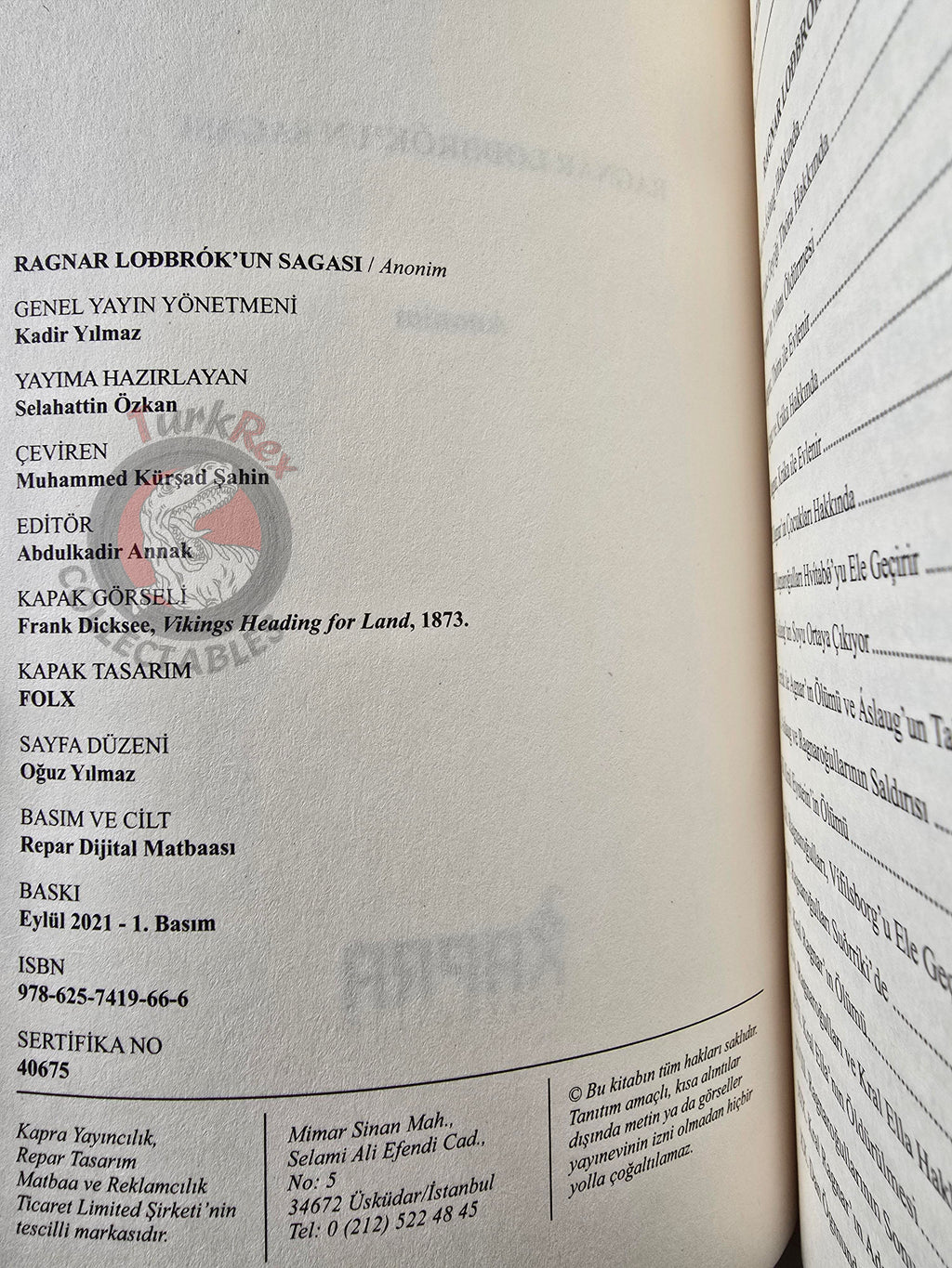 The Tale of Ragnar Lodbrok 2021 Turkish Book Turkey Viking