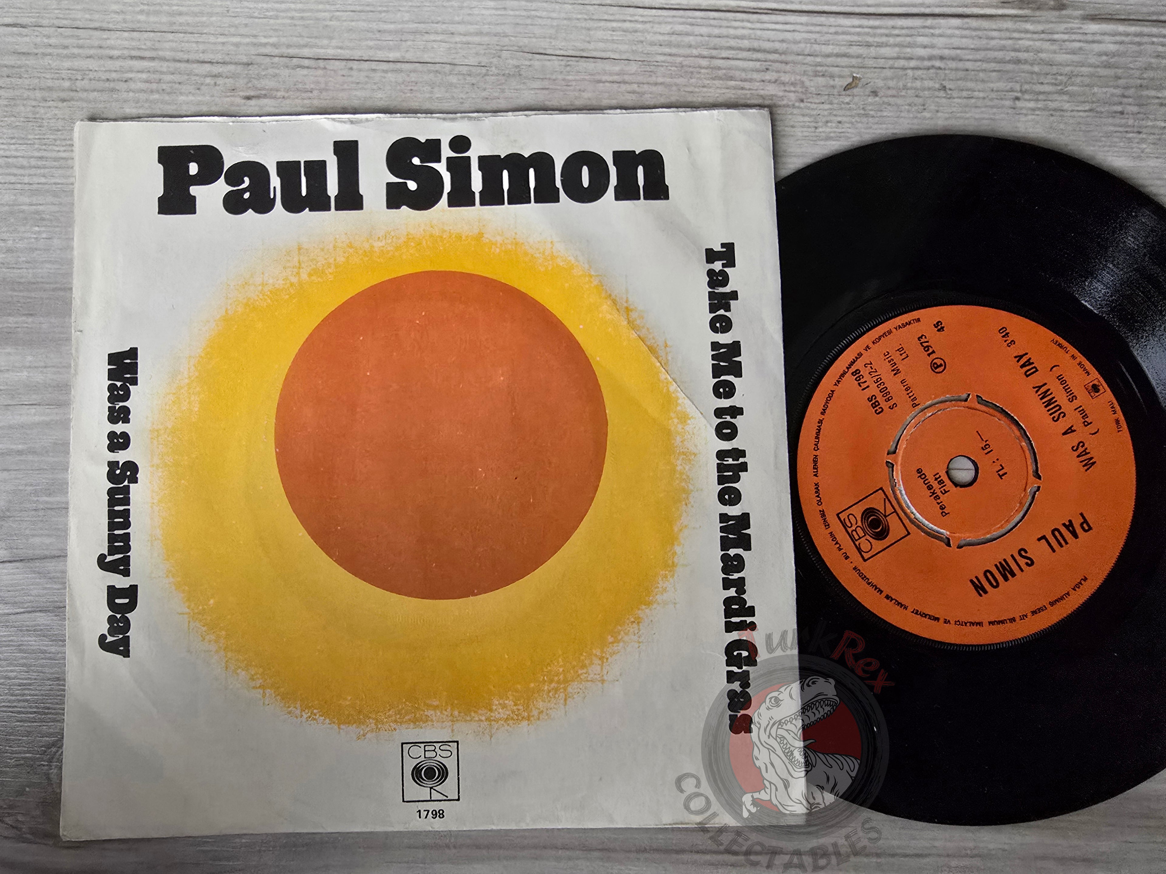 Paul Simon – Take Me To The Mardi Gras 7" Turkish Pressing Vinyl Turkey Edition