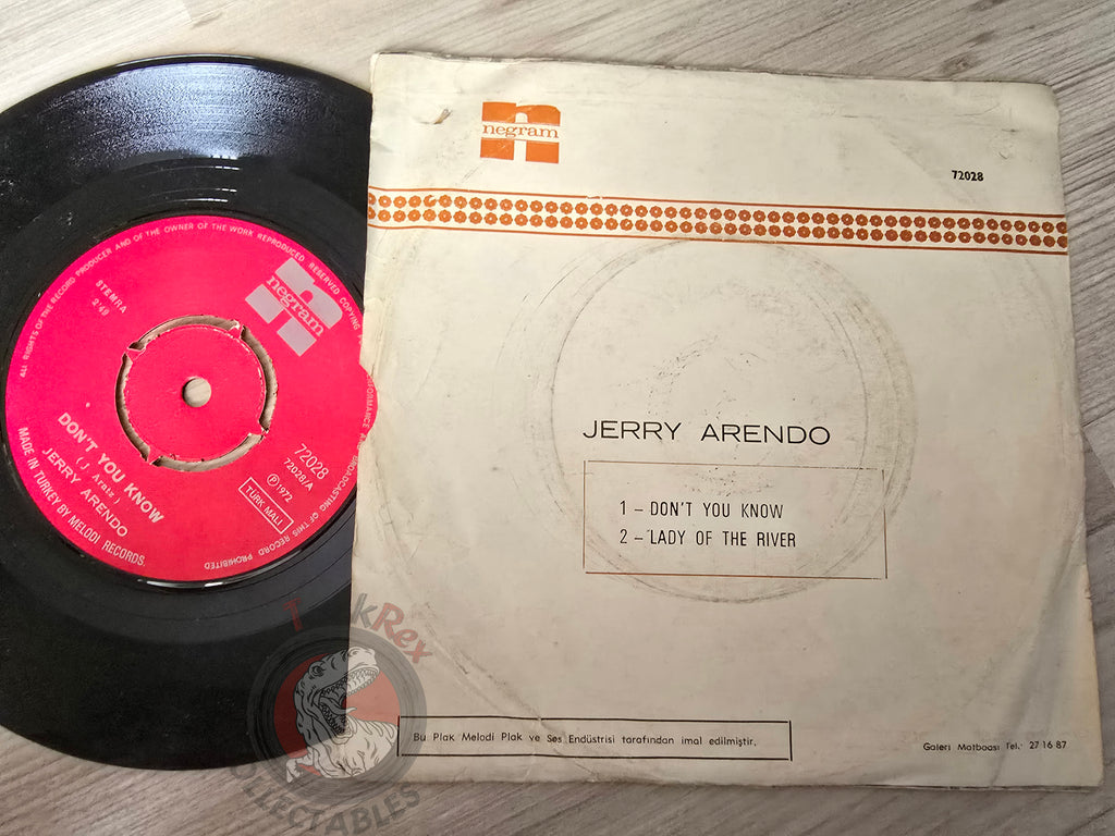 Jerry Arendo – Don't You Know 7" Turkish Pressing Vinyl Turkey Edition