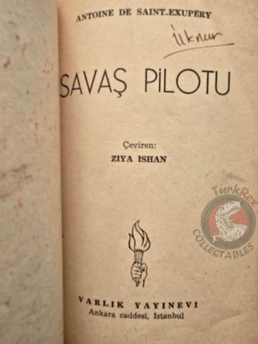 Antoine de Saint-Exupéry –  War Pilot 1954 Turkish Book Turkey