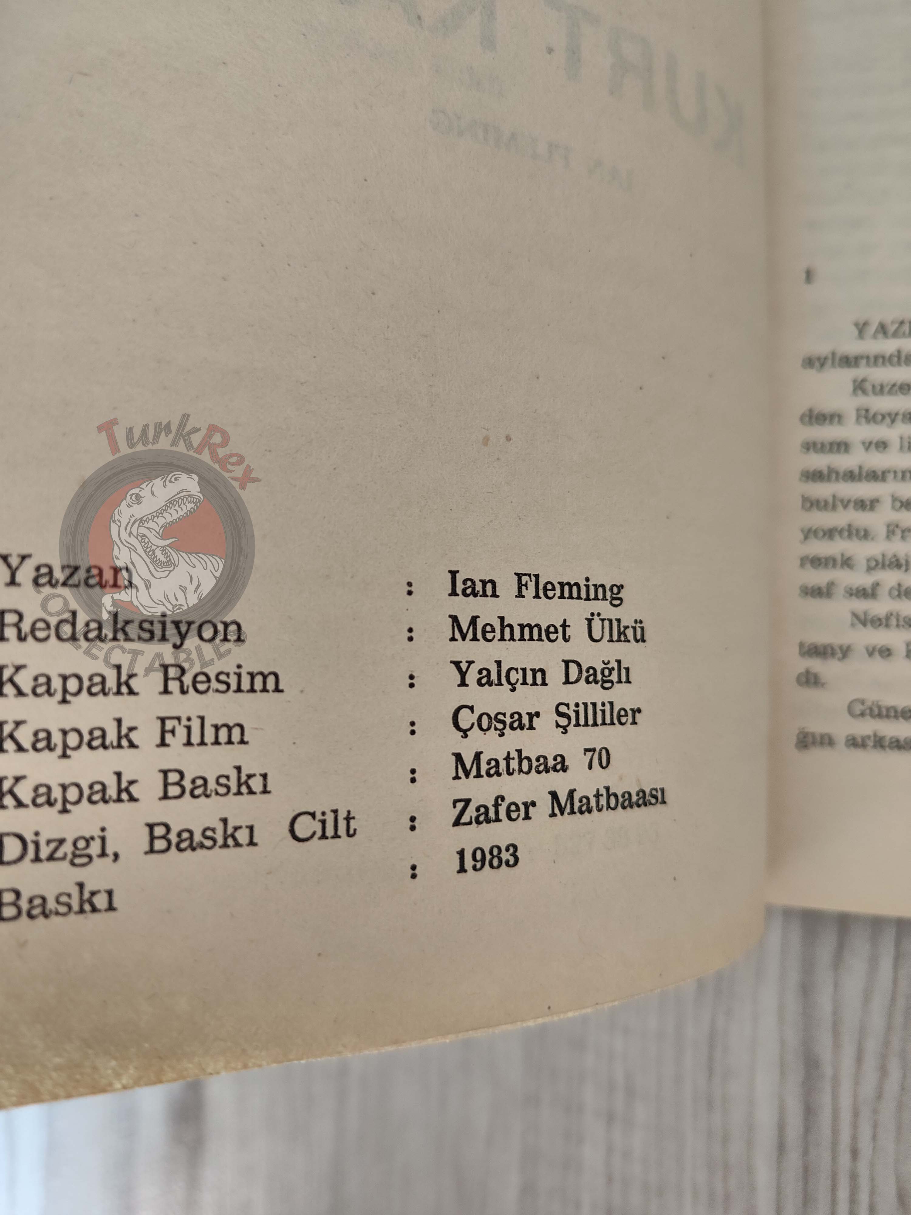 James Bond - On Her Majesty's Secret Service 1983 Turkish Book Turkey Ian Fleming