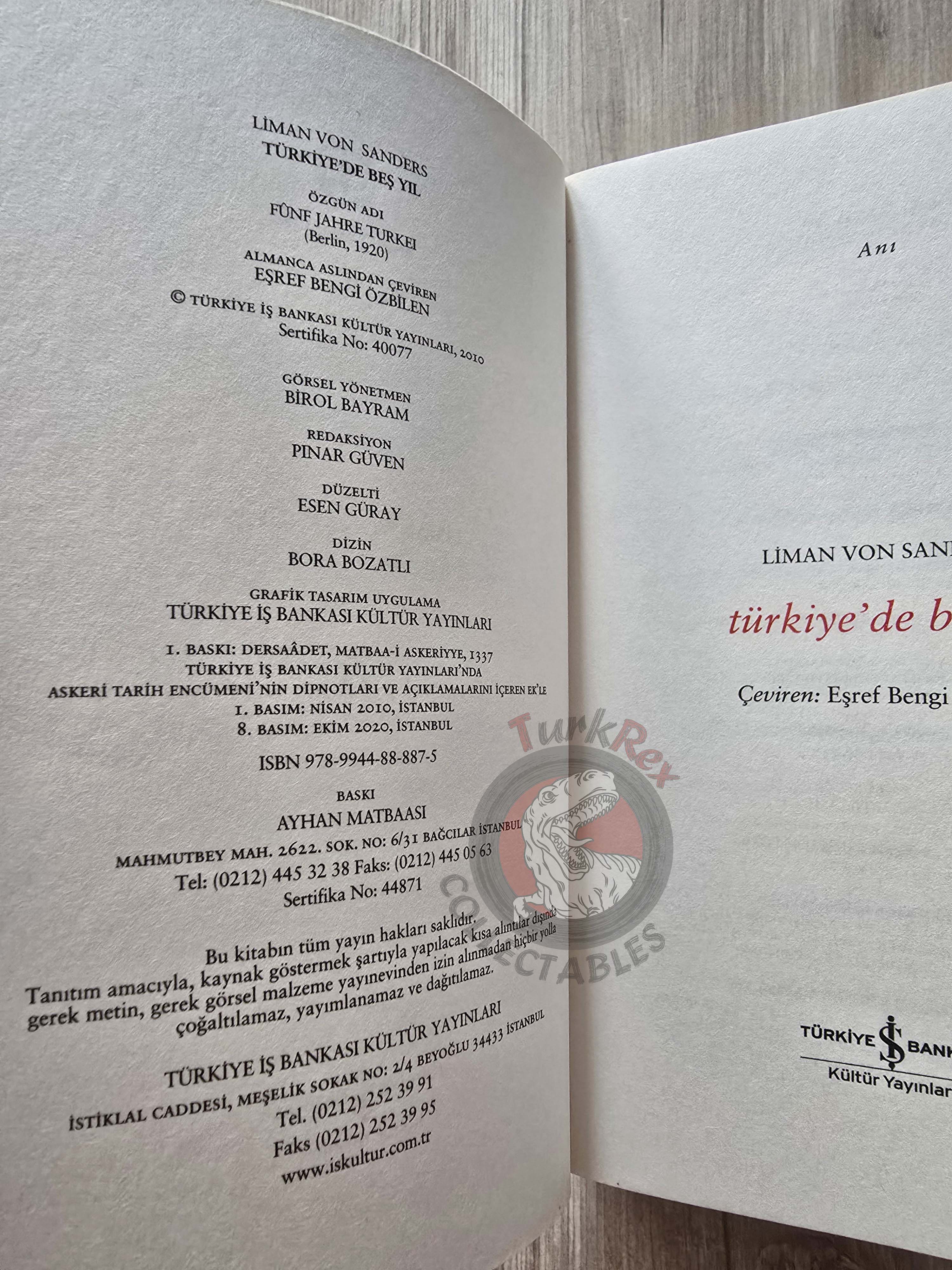 Liman von Sanders – Five Years in Turkey 2020 Turkish Book Turkey