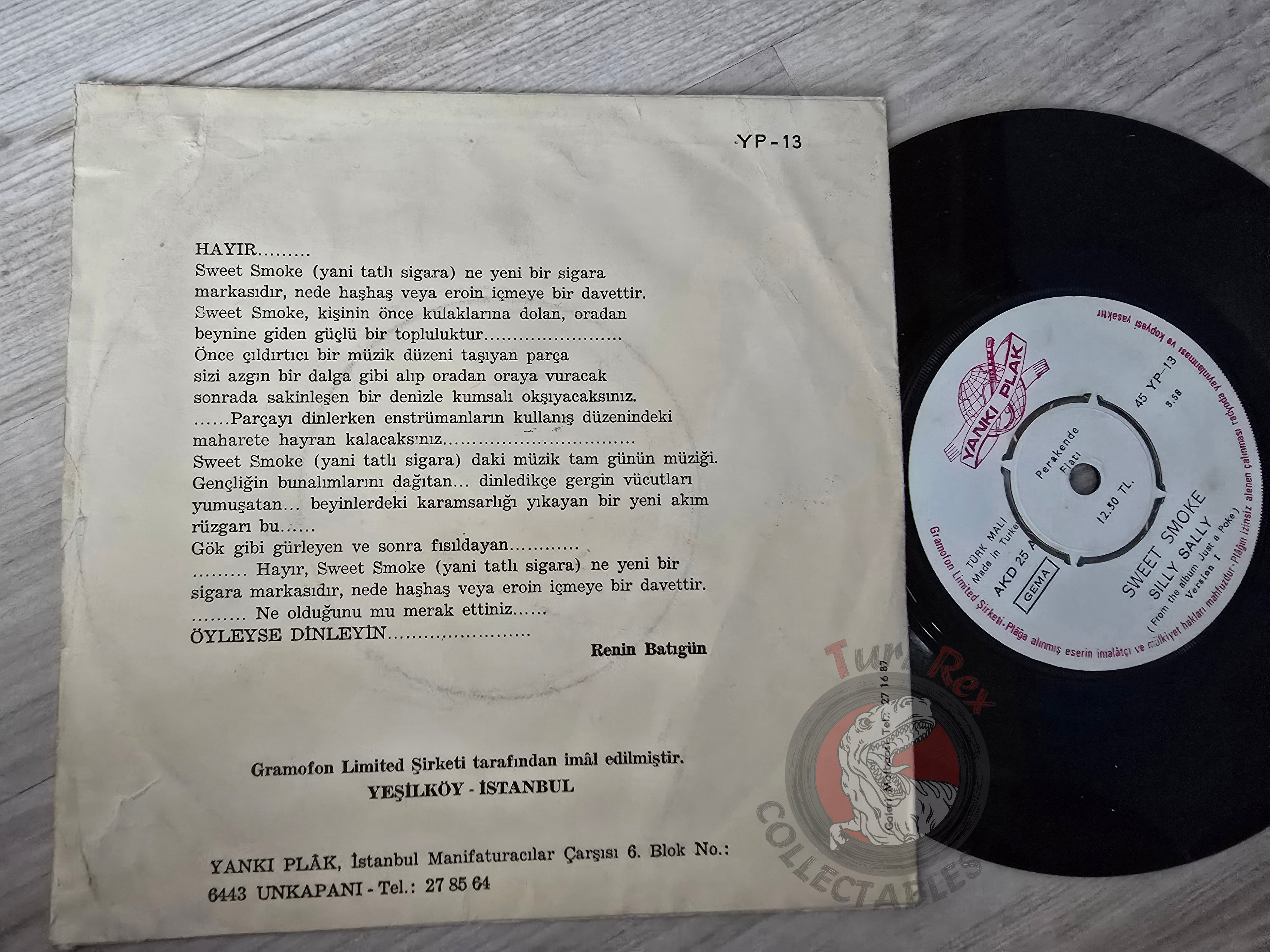 Sweet Smoke – Silly Sally 7" Turkish Pressing Vinyl Turkey Edition