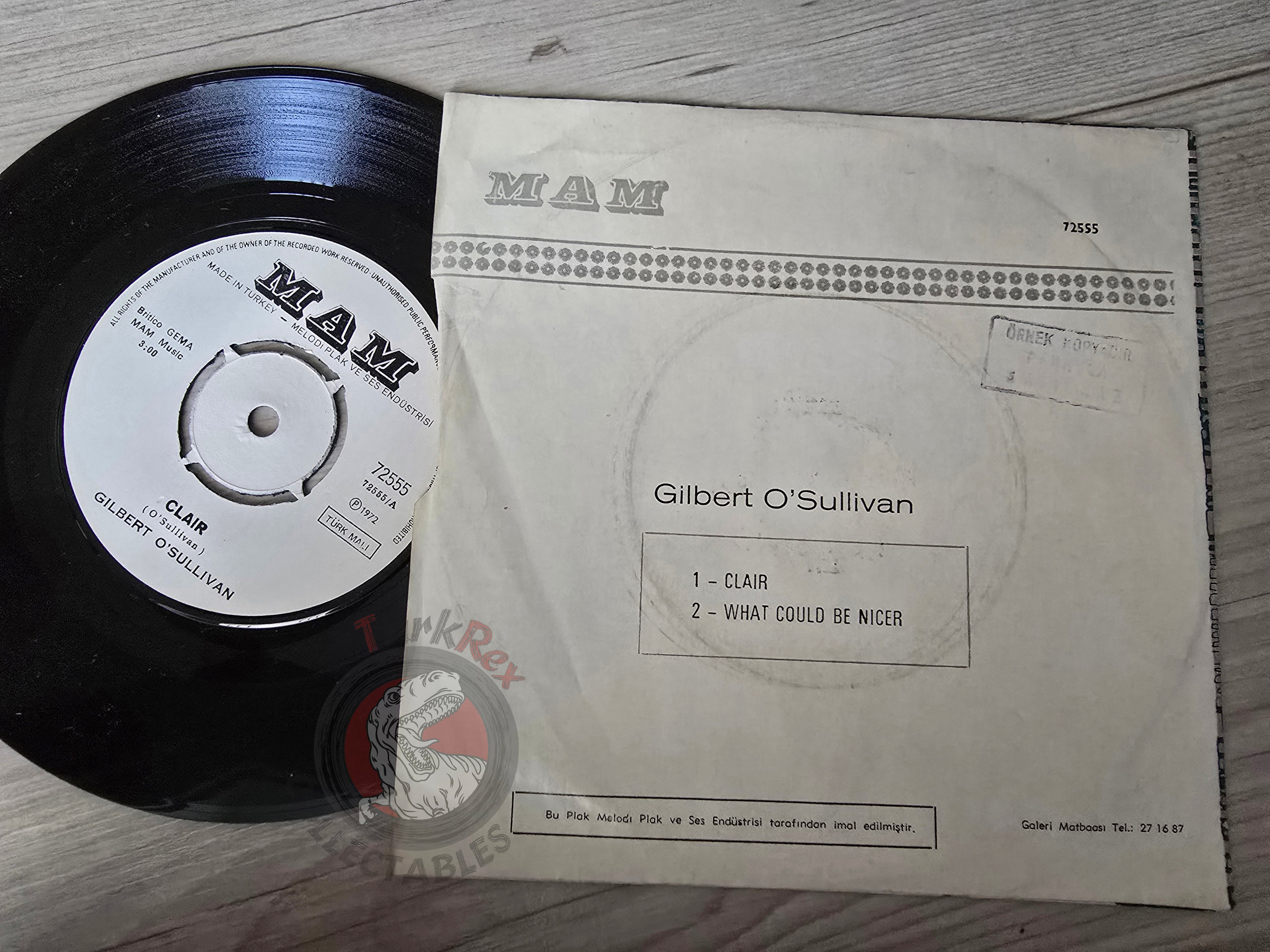 Gilbert O'Sullivan – Clair 7" Turkish Pressing Vinyl Turkey Edition Promo