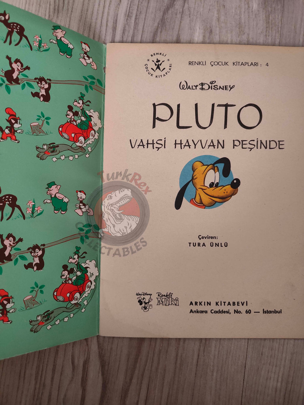 Pluto e le belve  – Walt Disney 1960s Turkish Book Turkey Illustrated Mickey Mouse