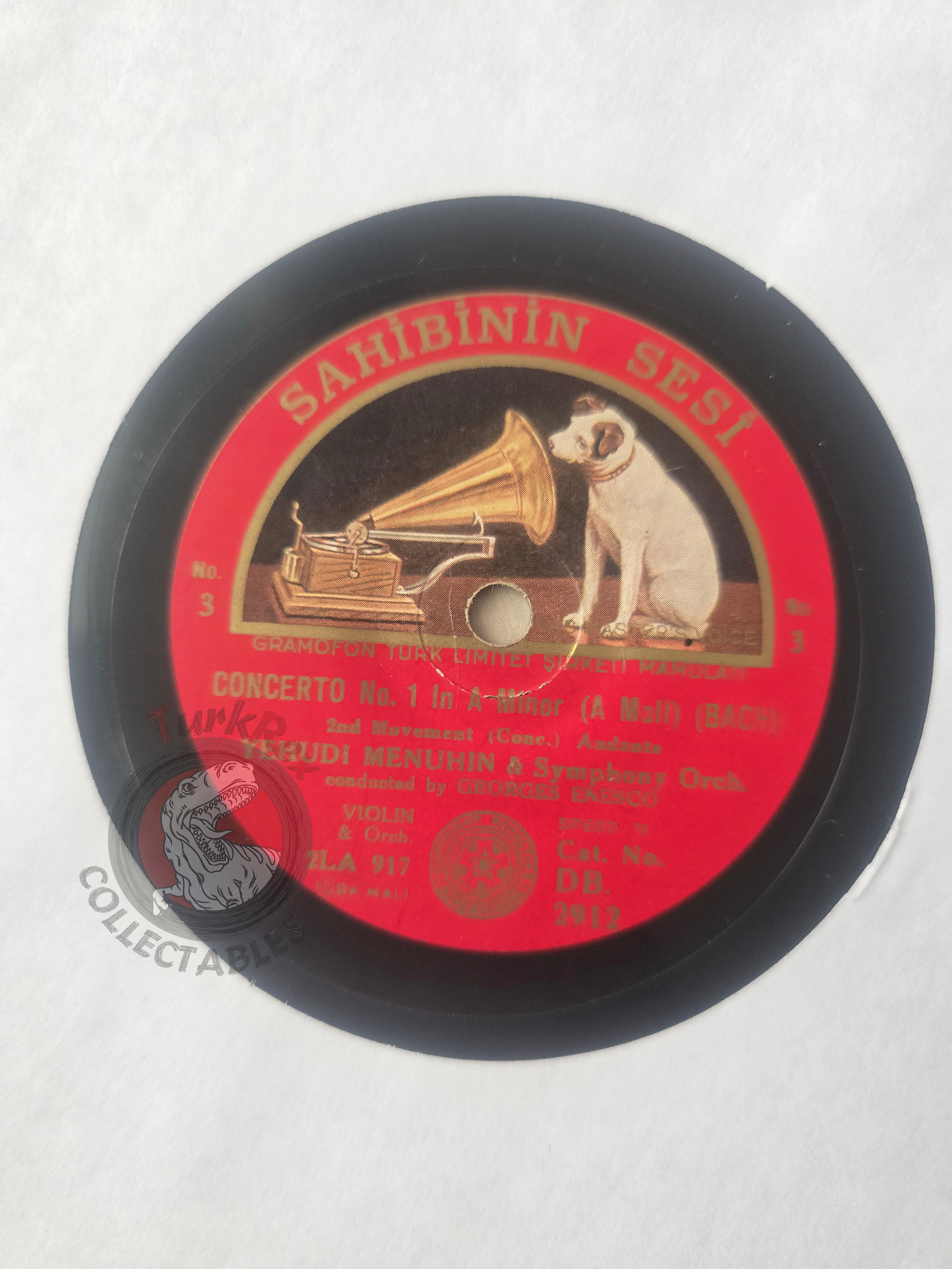 Yehudi Menuhin – Concerto No. 1 in A Minor Bach Turkish Pressing Shellac Turkey Edition