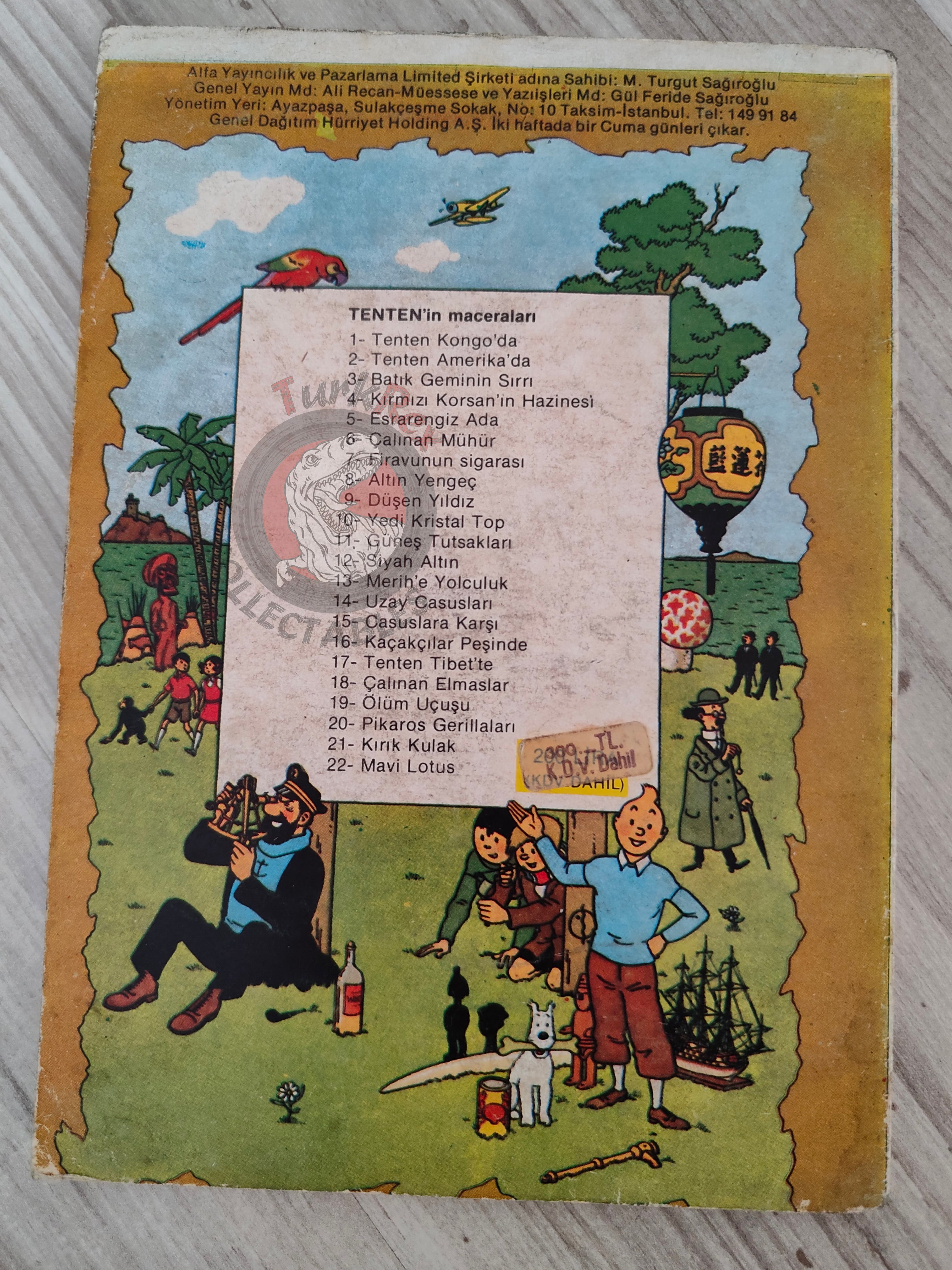 Tintin – The Black Island mid 1980s Turkish Edition Comic Turkey 1