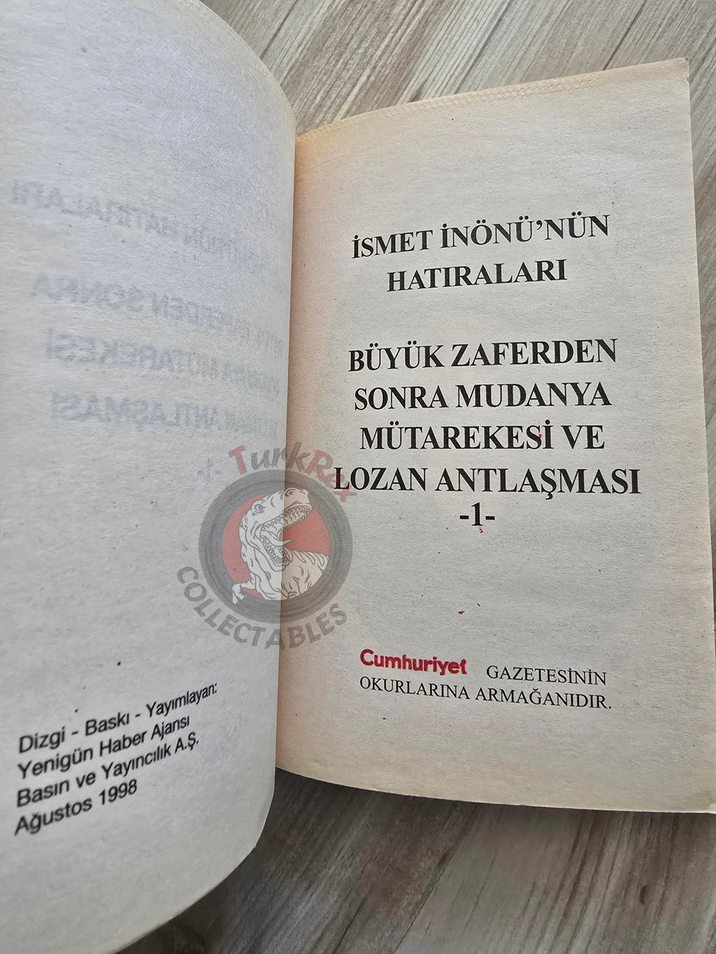 Memoirs of İsmet İnönü: The Treaty of Lausanne 1998 Turkish Book Turkey