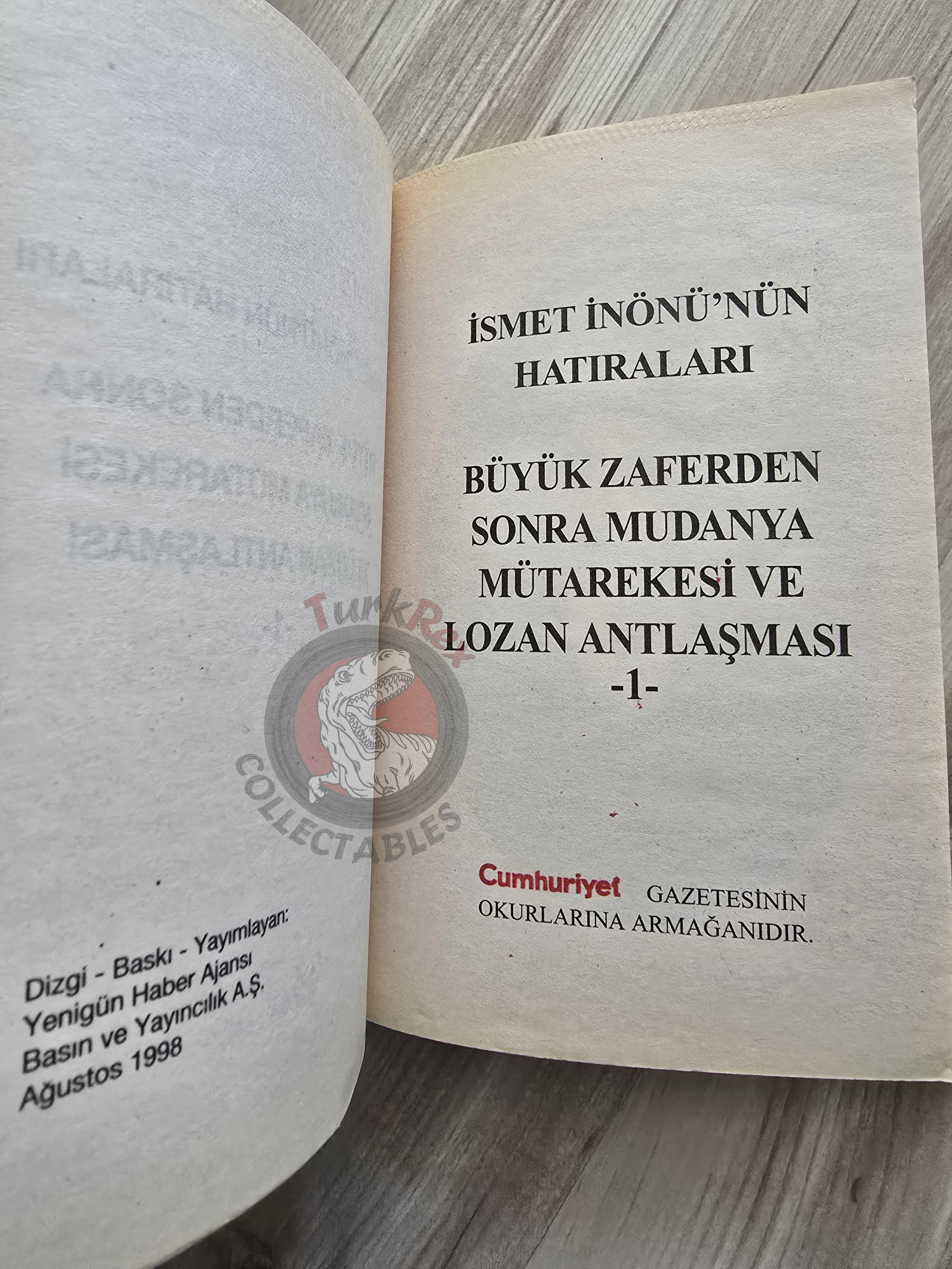 Memoirs of İsmet İnönü: The Treaty of Lausanne 1998 Turkish Book Turkey