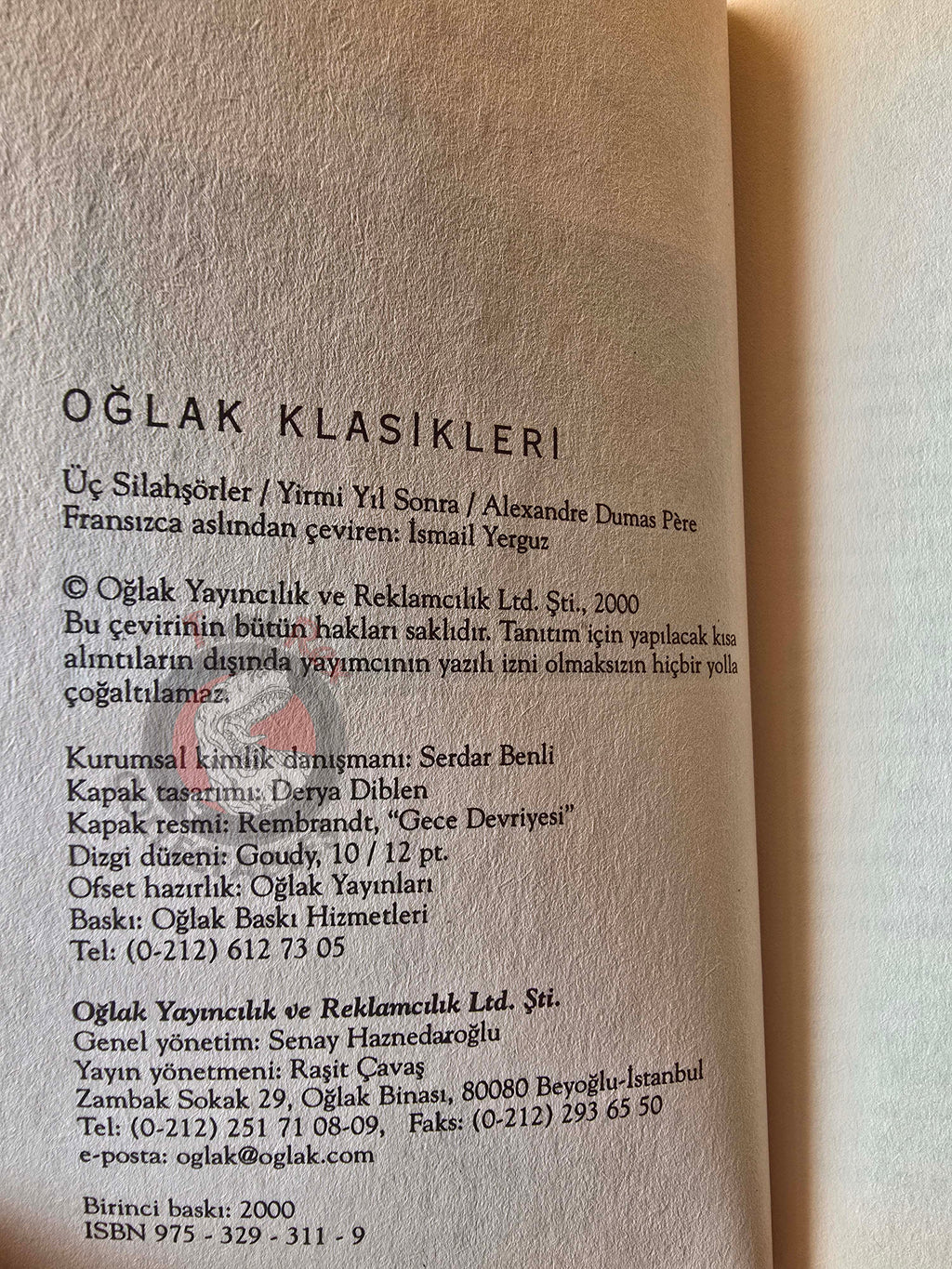 Alexandre Dumas – The Three Musketeers: Twenty Years After 2000 Turkish Book Turkey