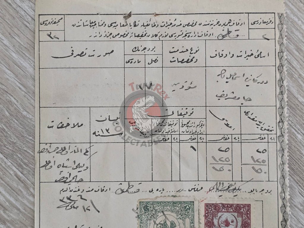 Ottoman 1920 Evkâf Treasury Payment Muezzin Devrekâni İsmâil Bey Mosque Kastamonu Hejaz Railway 1
