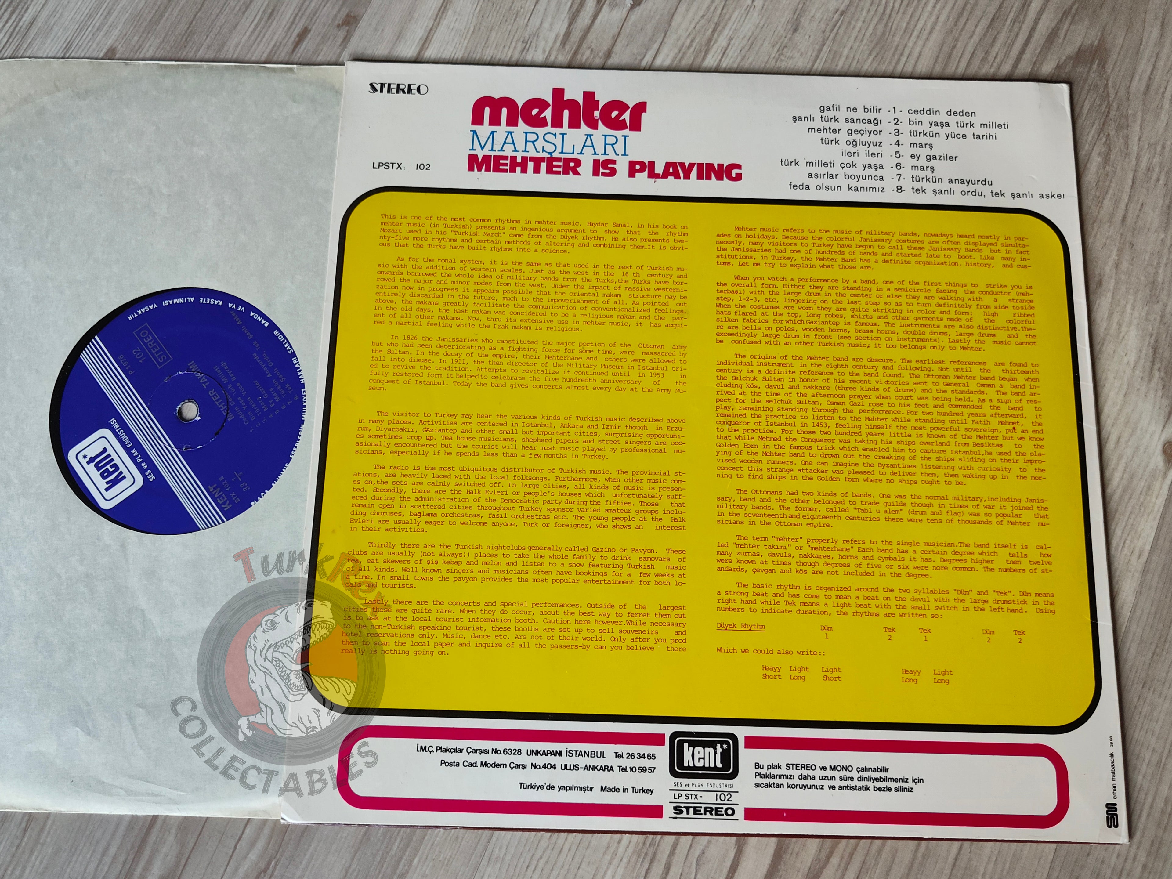 Mehter – Mehter Is Playing  Turkish Pressing Vinyl Turkey Edition Ottoman Empire Army Music