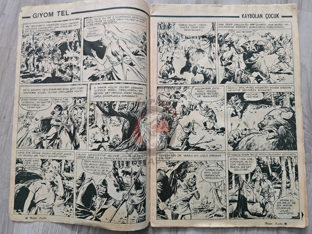Doğan Kardeş 1971 Magazine #34 Turkish Comic Turkey William Tell Alice In Wonderland