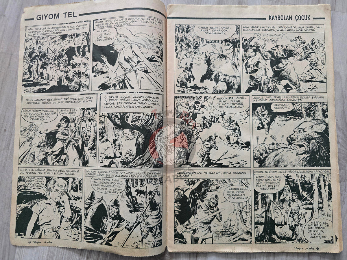 Doğan Kardeş 1971 Magazine #34 Turkish Comic Turkey William Tell Alice In Wonderland