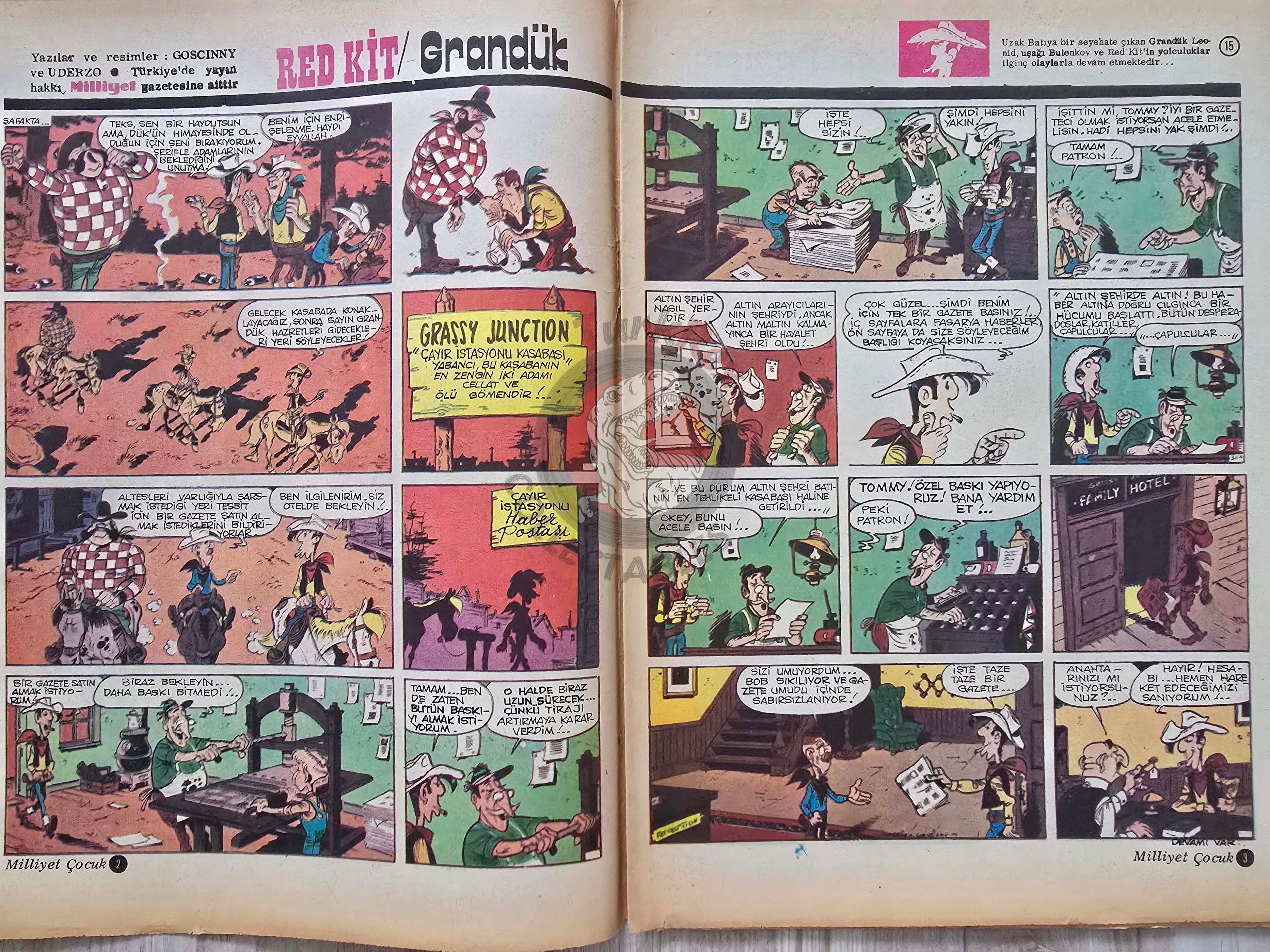 Milliyet Çocuk #67 1974 Turkish Comic Mag Turkey Lucky Luke Michel Vaillant