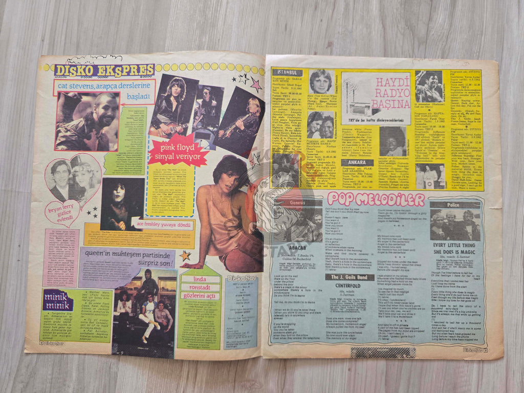 Hey Disko Şov 1982 Alan Parsons Turkish Mag Turkey Rolling Stones Pink Floyd Bryan Ferry Ace Frehley KISS