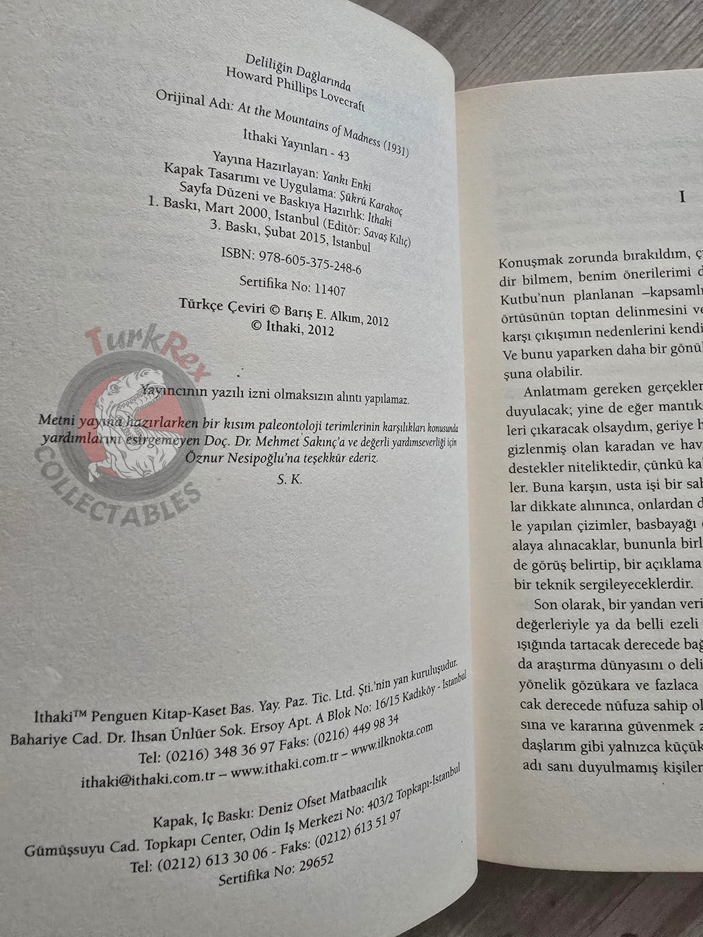H. P. Lovecraft  – At the Mountains of Madness 2025 Turkish Book Turkey