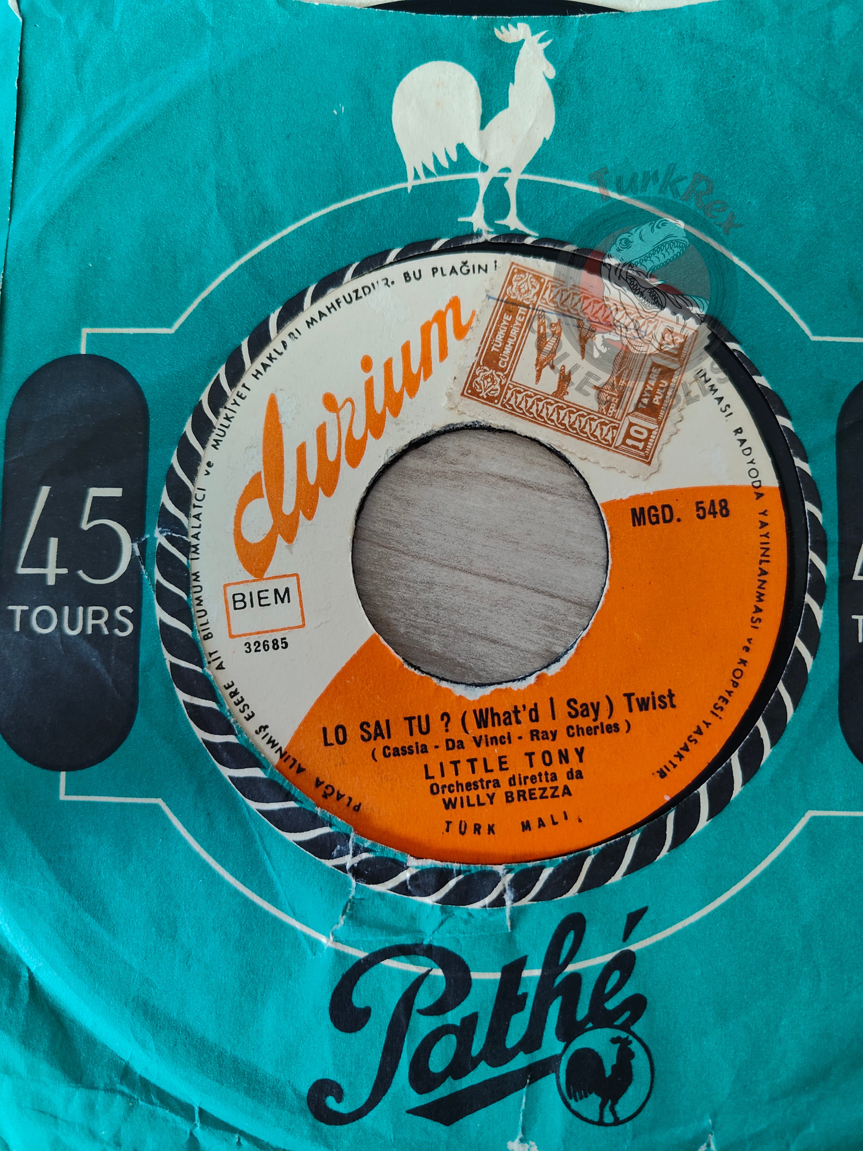Little Tony – Lo Sai Tu? (What'd I Say) Twist 7" Turkish Pressing Vinyl Turkey Edition