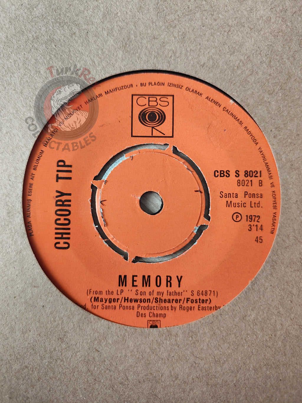 Chicory Tip – What's Your Name 7" Promo Turkish Pressing Vinyl Turkey Edition